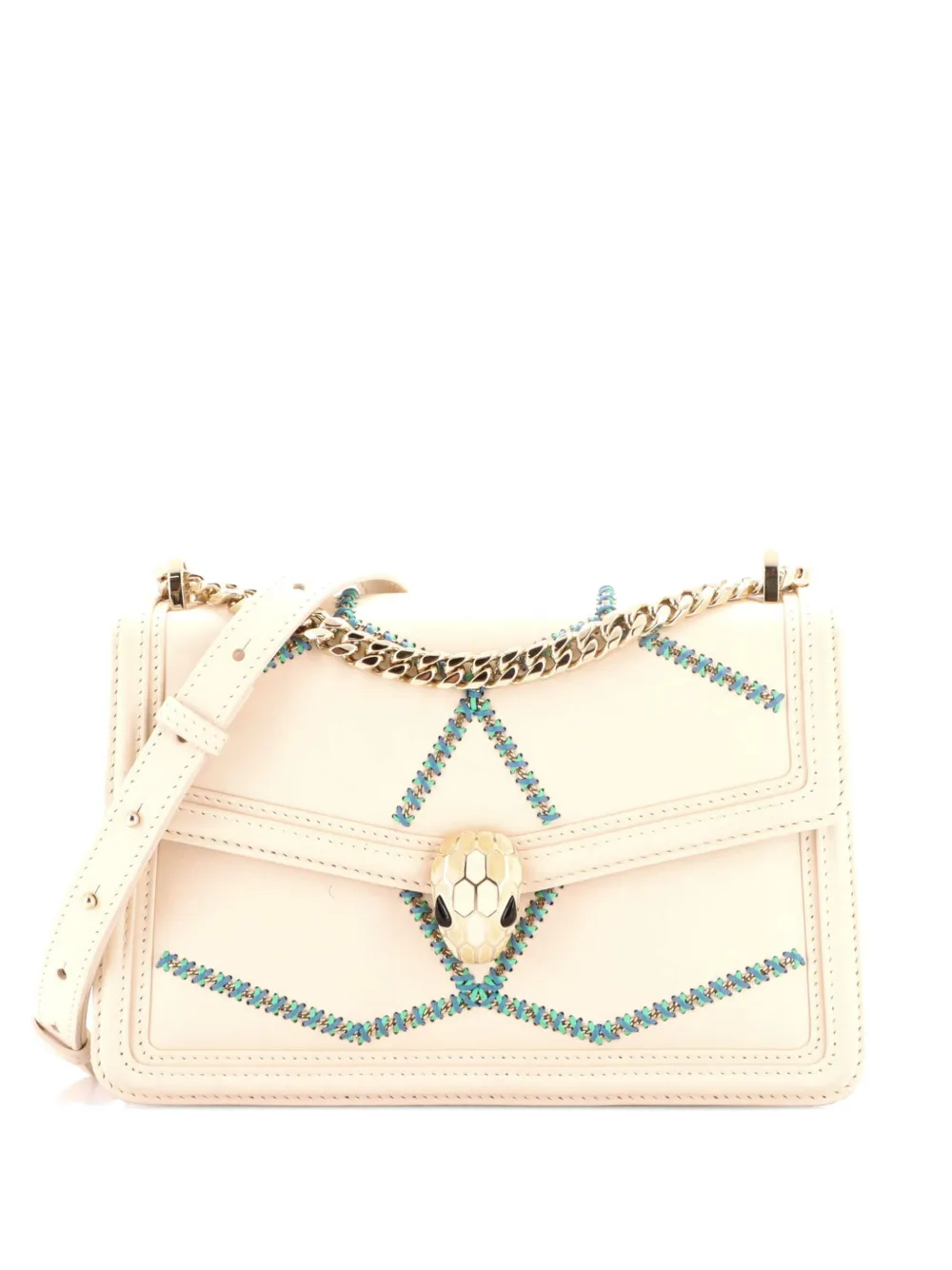 Bvlgari Pre-Owned Borsa a spalla Serpenti Forever piccola in pelle con impunture - Toni neutri