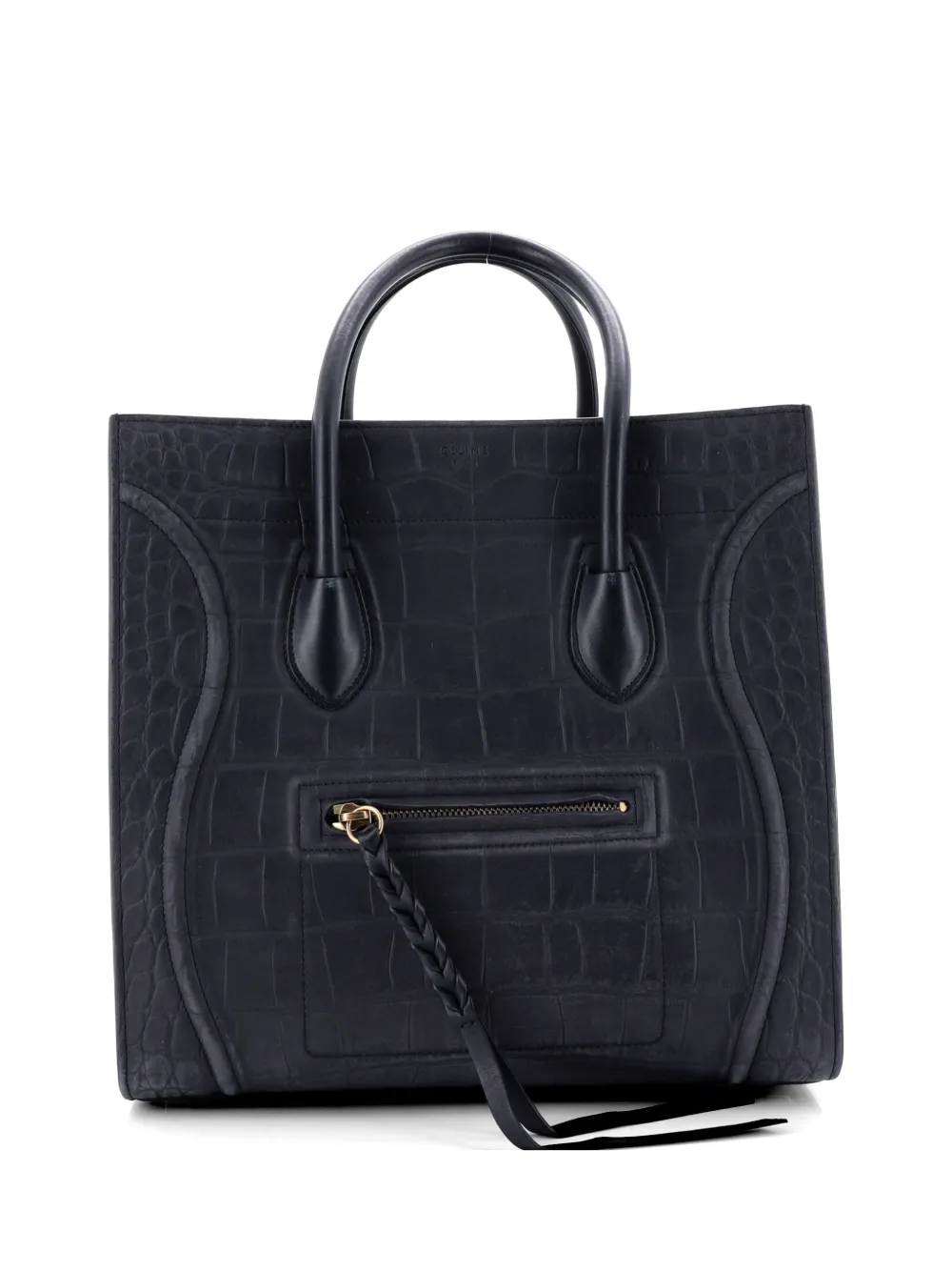 Celine Pre-Owned Phantom Bag Crocodile Embossed Leather Medium tote bag - Blu