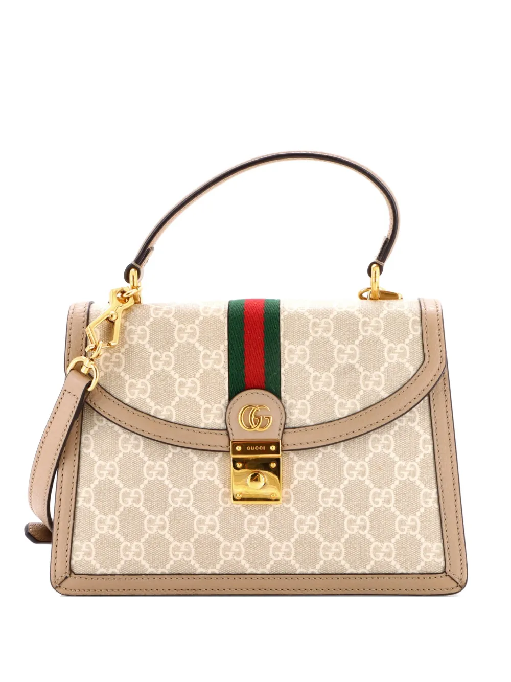 Gucci Pre-Owned Ophidia Flap Top Handle Bag GG Coated Canvas Small satchel - Toni neutri