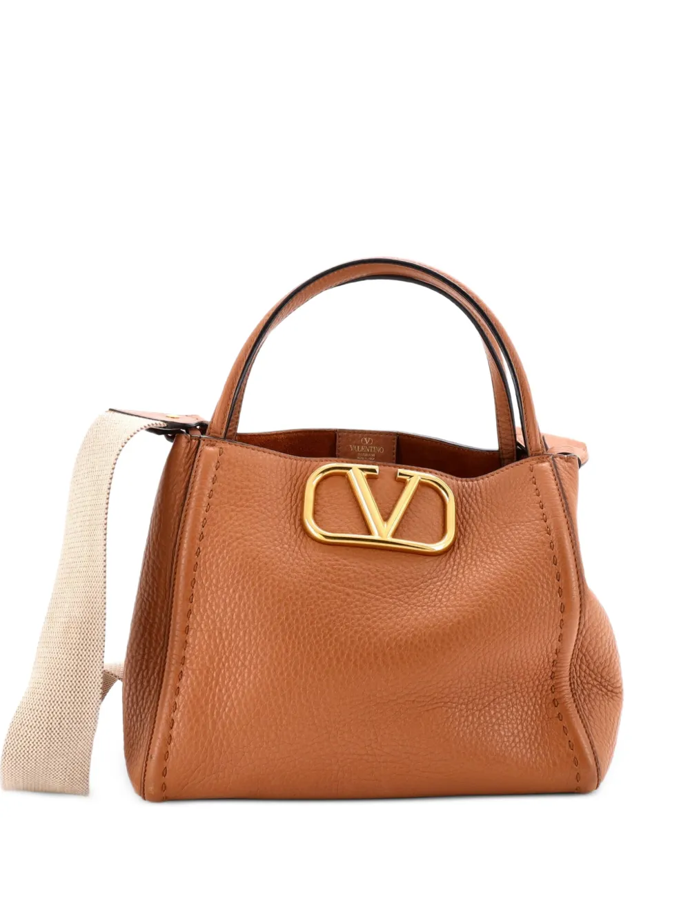 Valentino Garavani Pre-Owned Alltime Leather Medium tote bag - Marrone