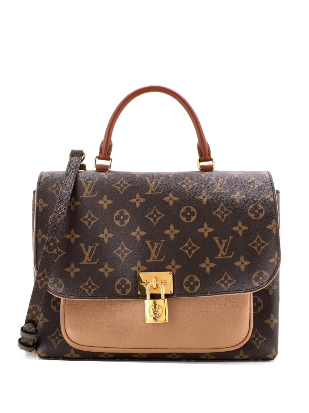 Louis Vuitton Pre-Owned Marignan Handbag Monogram Canvas with Leather shoulder bag - Marrone
