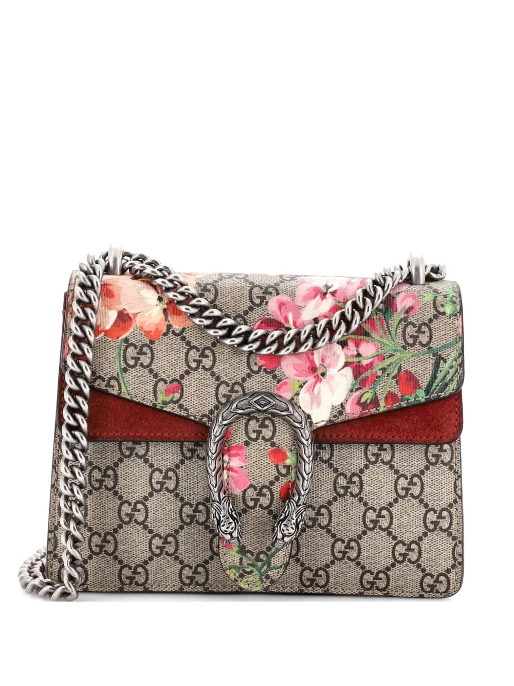 Gucci Pre-Owned Dionysus Bag Blooms Print GG Coated Canvas Mini shoulder bag - Marrone