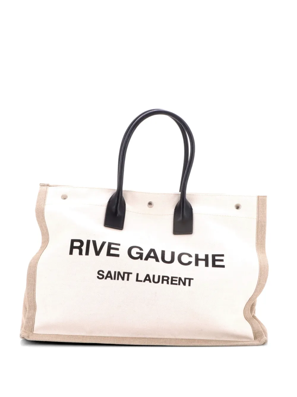 Saint Laurent Pre-Owned Borsa tote Rive Gauche grande in tela - Toni neutri
