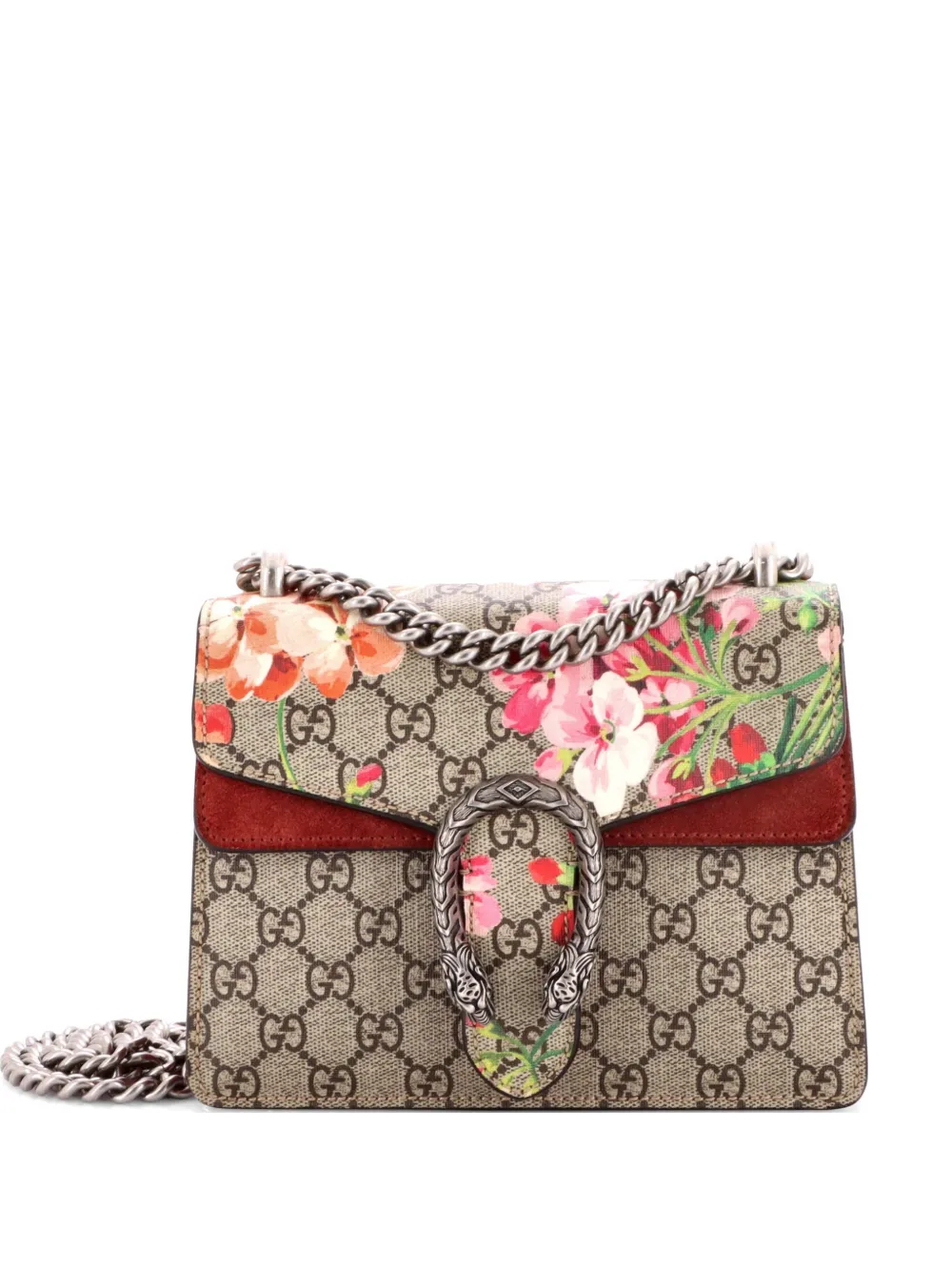 Gucci Pre-Owned Dionysus Bag Blooms Print GG Coated Canvas Mini shoulder bag - Marrone