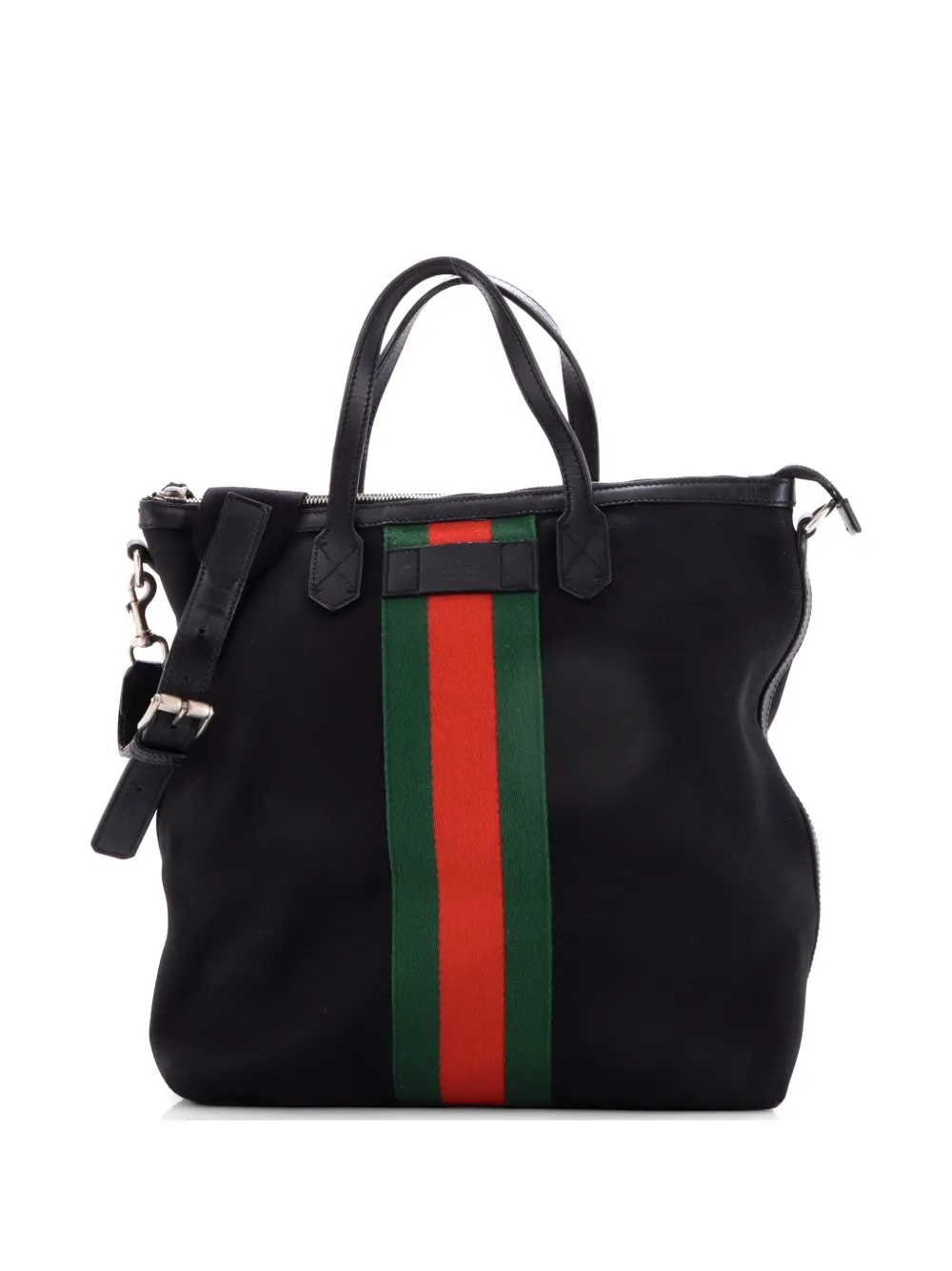 Gucci Pre-Owned Web Zip Techno Canvas Medium tote bag - Nero