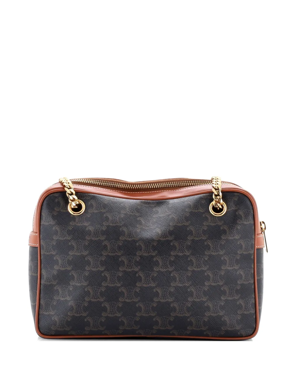 Celine Pre-Owned Kleine Patapans Bag Triomphe Schultertasche aus beschichtetem Canvas - Braun