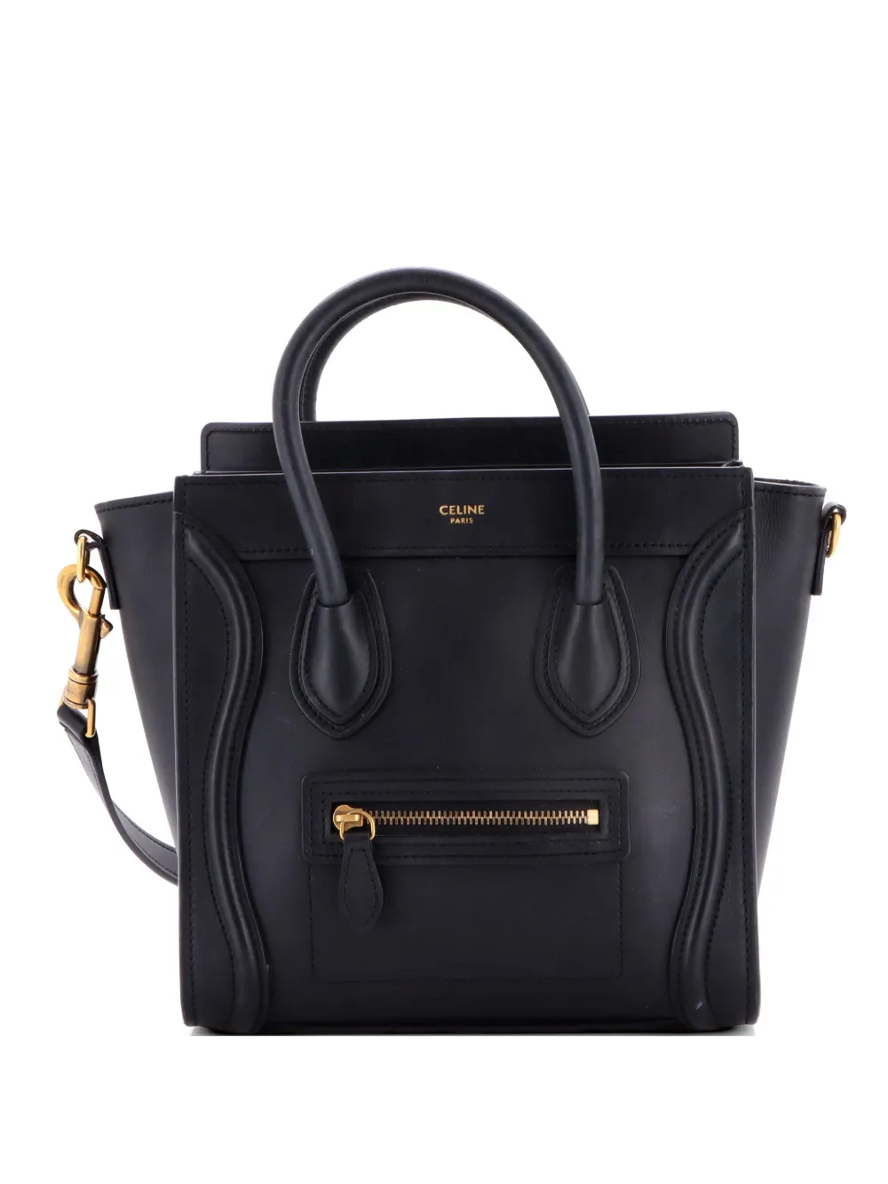 Celine Pre-Owned Luggage Bag Smooth Leather Nano crossbody bag - Nero