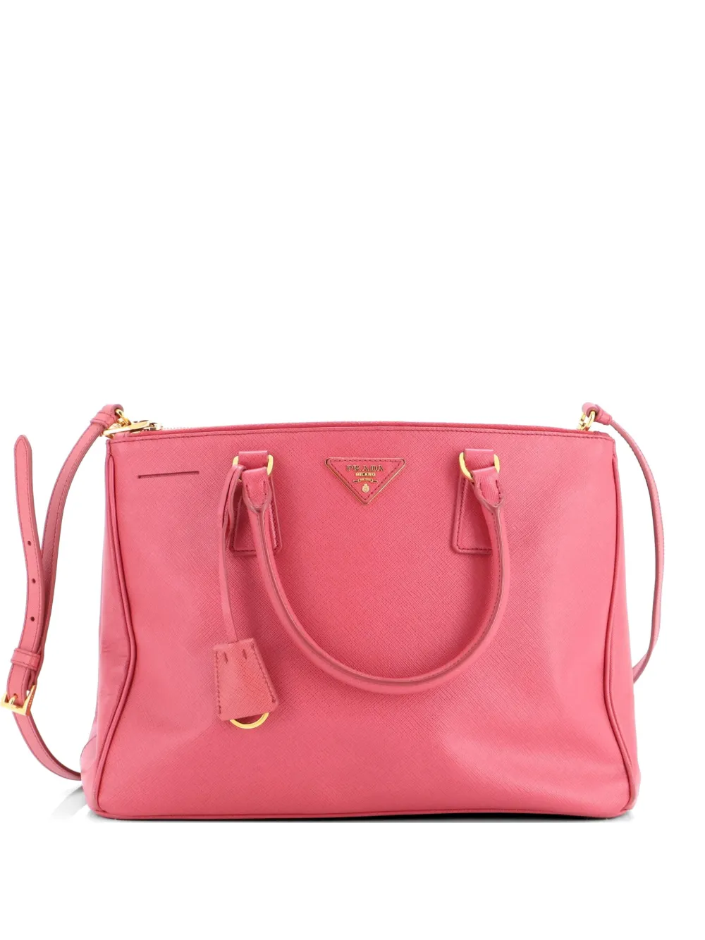 Prada Pre-Owned Borsa tote Double Zip Lux media in pelle Saffiano - Rosa