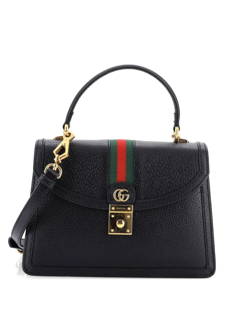 Gucci Pre-Owned Ophidia Flap Top Handle Bag Leather Small satchel - Nero