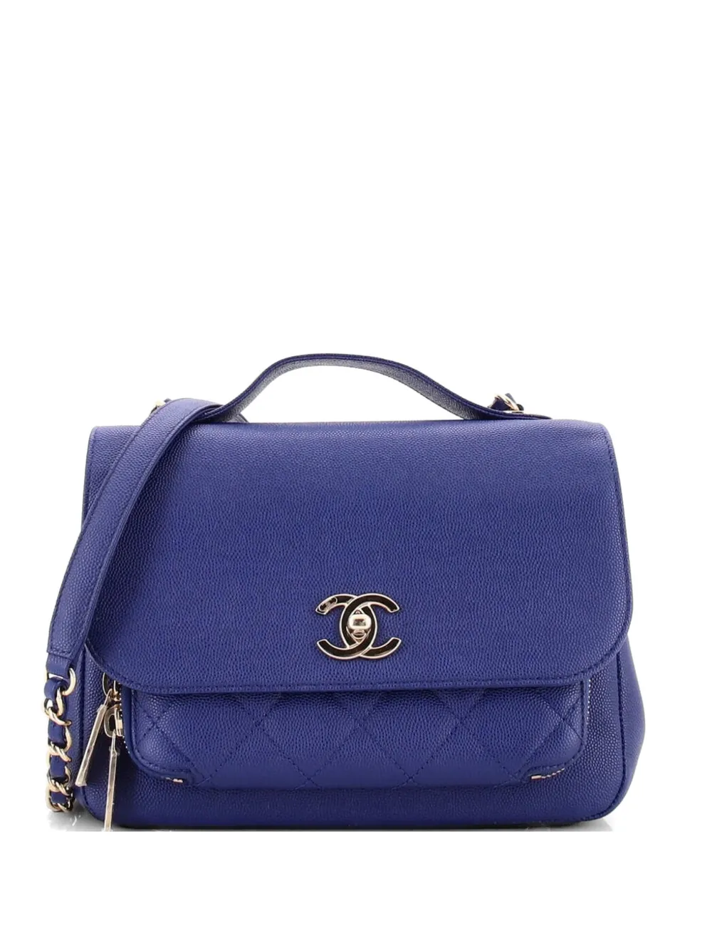 CHANEL Pre-Owned Business Affinity Flap Bag Quilted Caviar Small shoulder bag - Blu