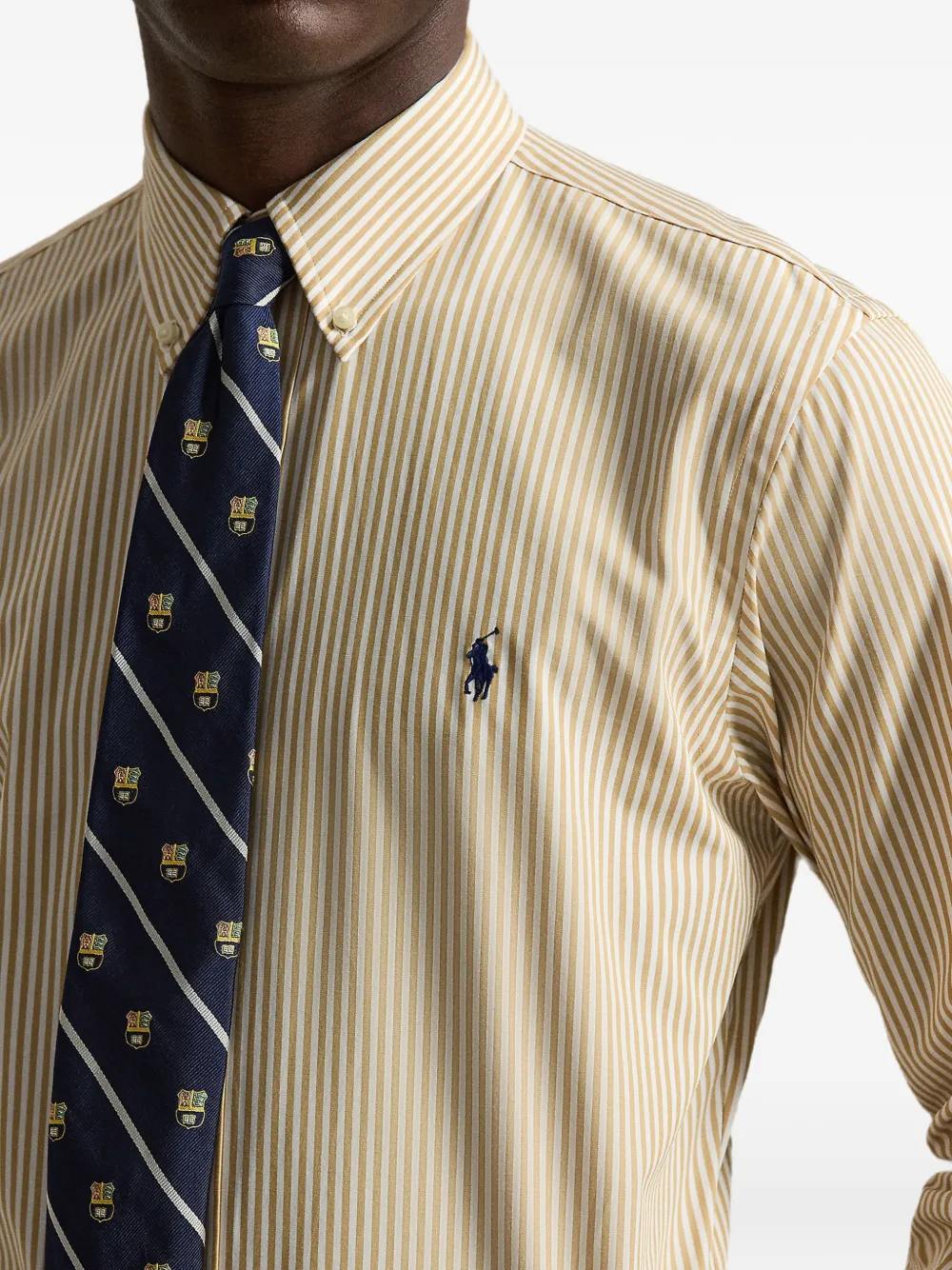 Polo Ralph Lauren Slim-fit gestreept popeline overhemd Beige