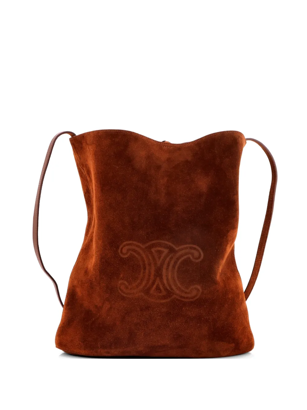 Celine Pre-Owned Borsa a secchiello Triomphe goffrata - Marrone