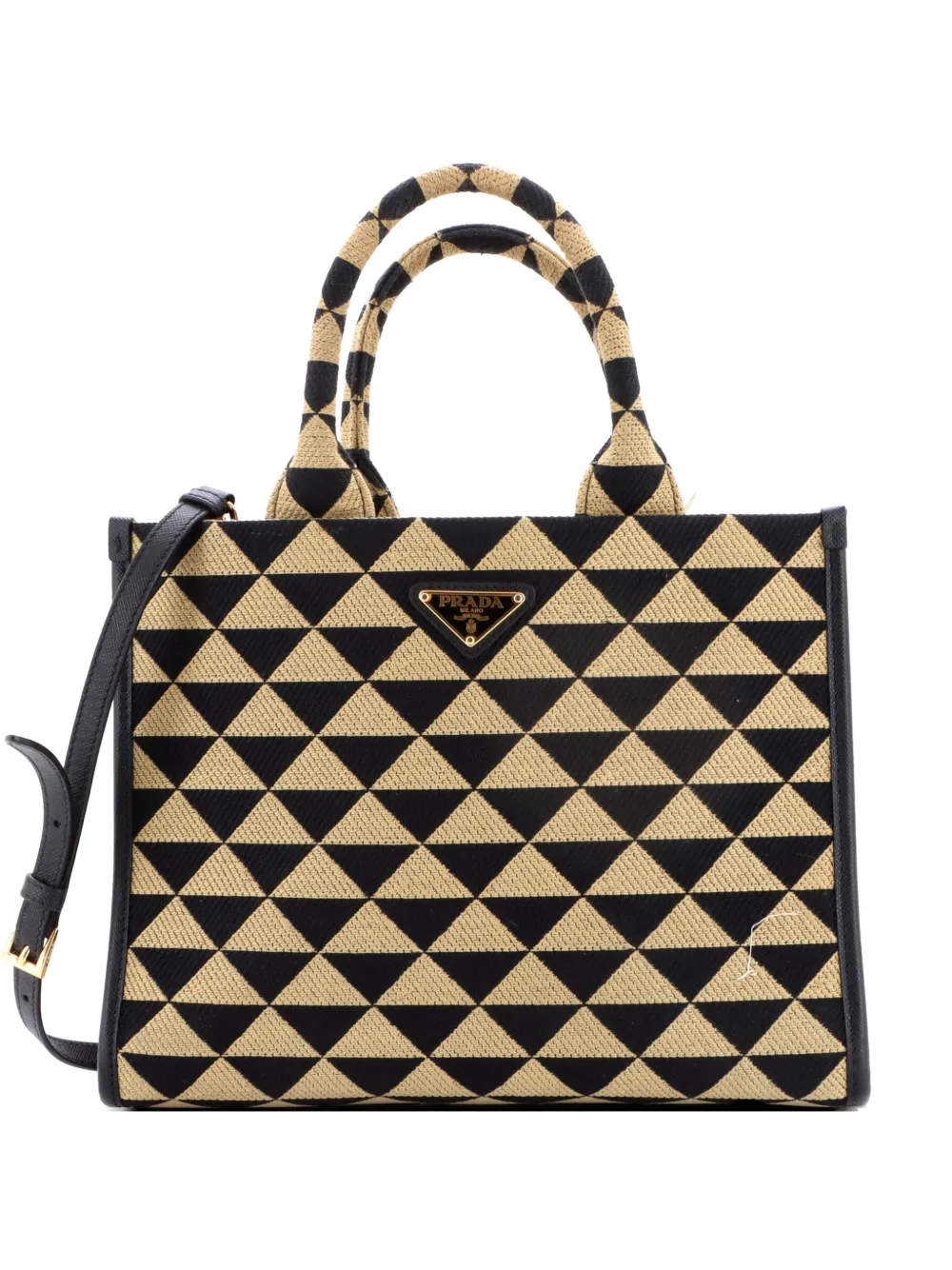 Prada Pre-Owned Symbole Shopper Jacquard Small tote bag - Nero