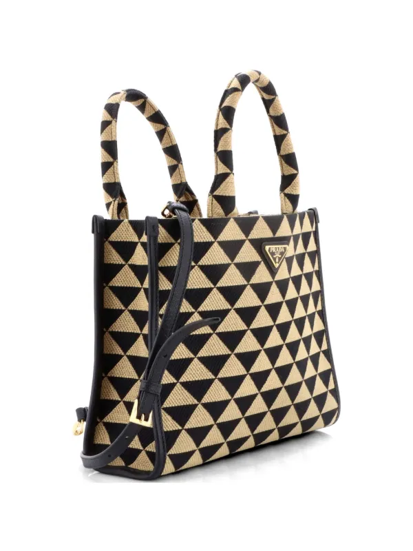 Prada Pre-Owned シンボル ショッパー ジャカード スモール トート