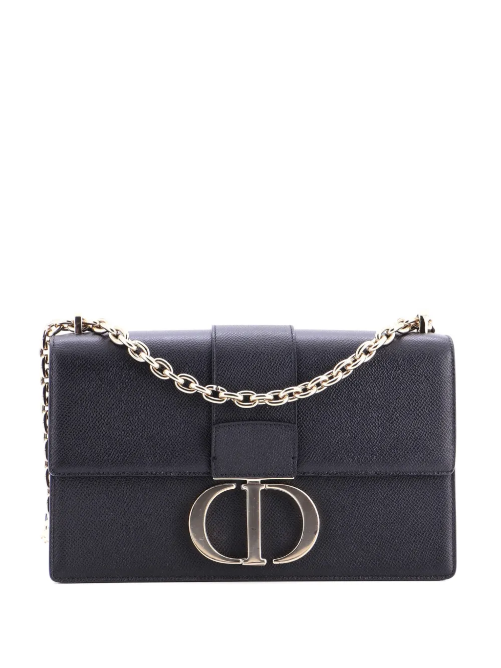 Christian Dior Pre-Owned 30 Montaigne Chain Flap Bag Leather East West shoulder bag - Nero