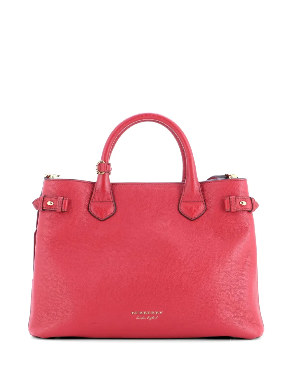 Burberry Pre-Owned Banner Tote Leather and House Check Canvas Medium satchel - Rosso