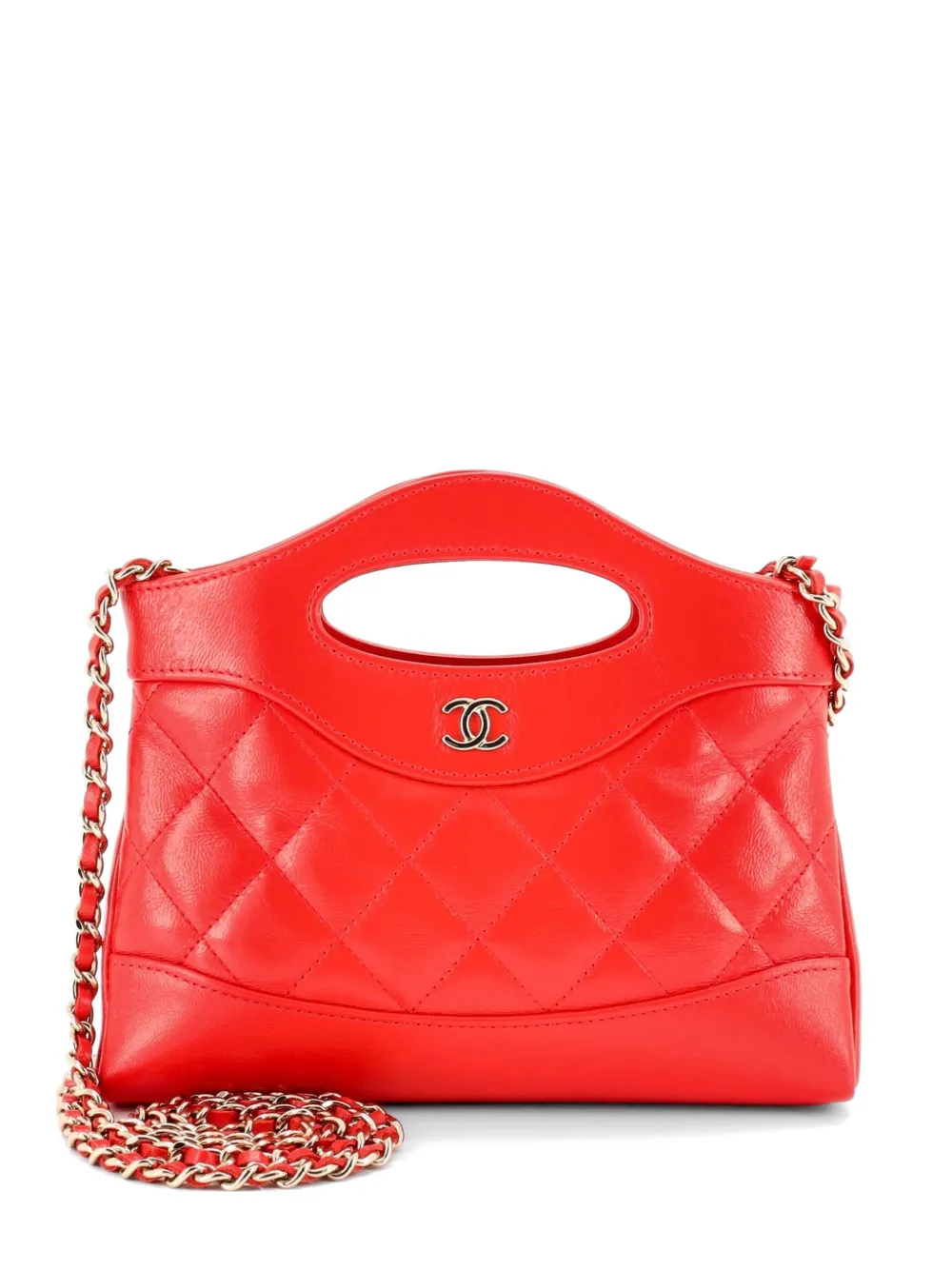 CHANEL Pre-Owned 31 Shopping Bag Clutch with Chain Quilted Lambskin Small crossbody bag - Arancione