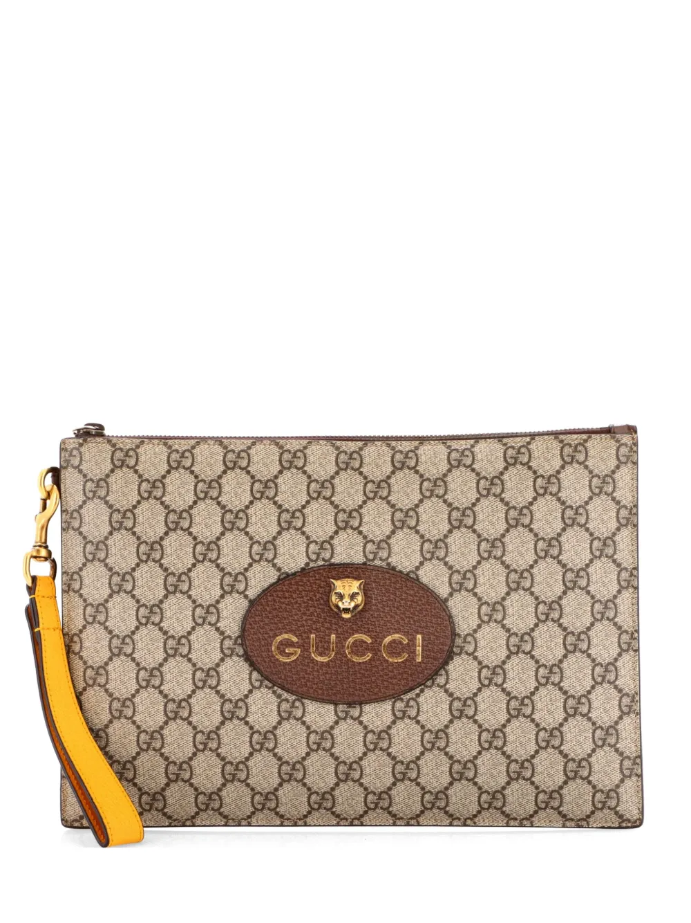 Gucci Pre-Owned Neo Vintage Wristlet Pouch GG Coated Canvas clutch bag - Marrone