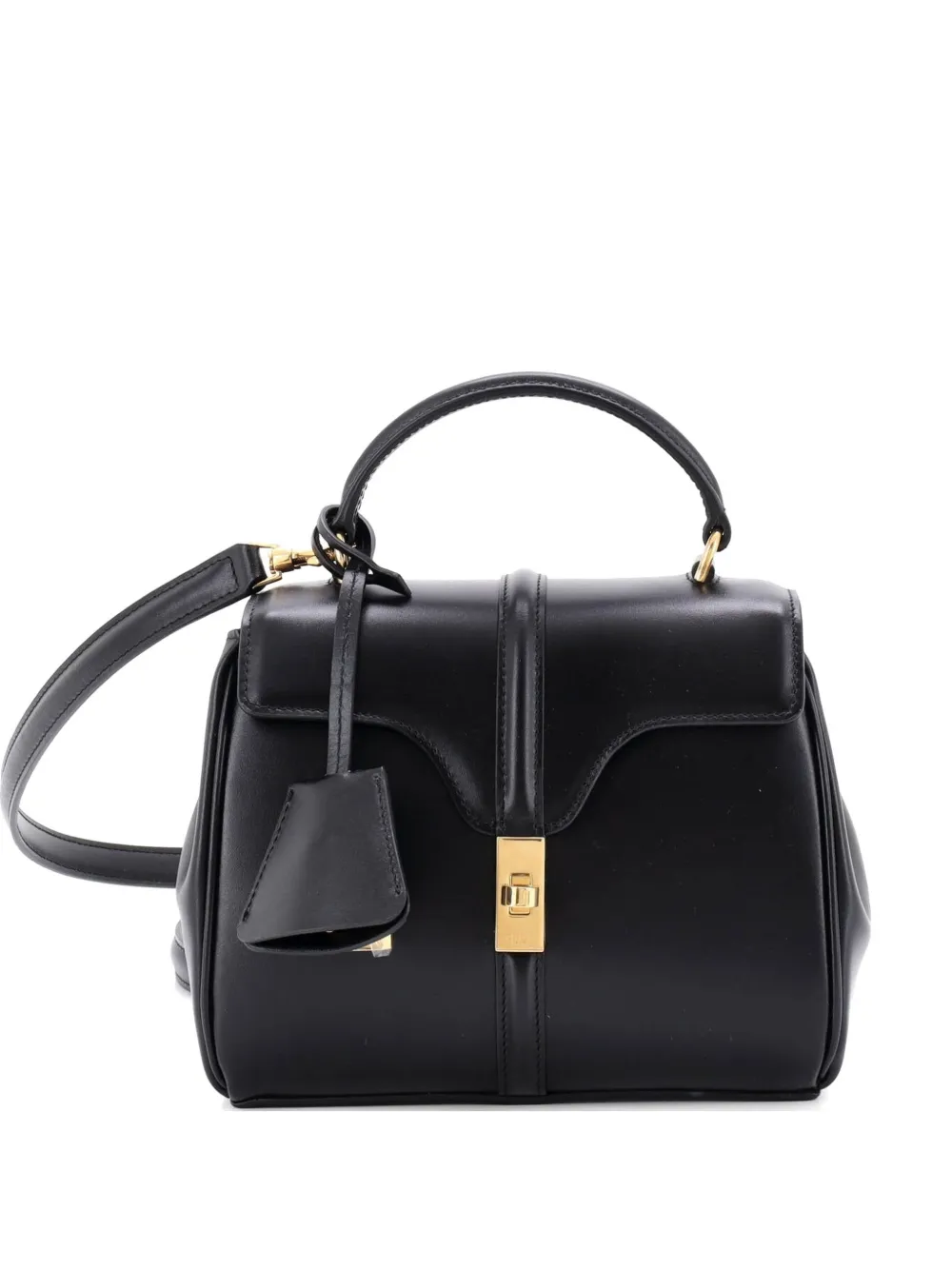 Celine Pre-Owned 16 Top Handle Bag Smooth Calfskin Mini satchel - Nero