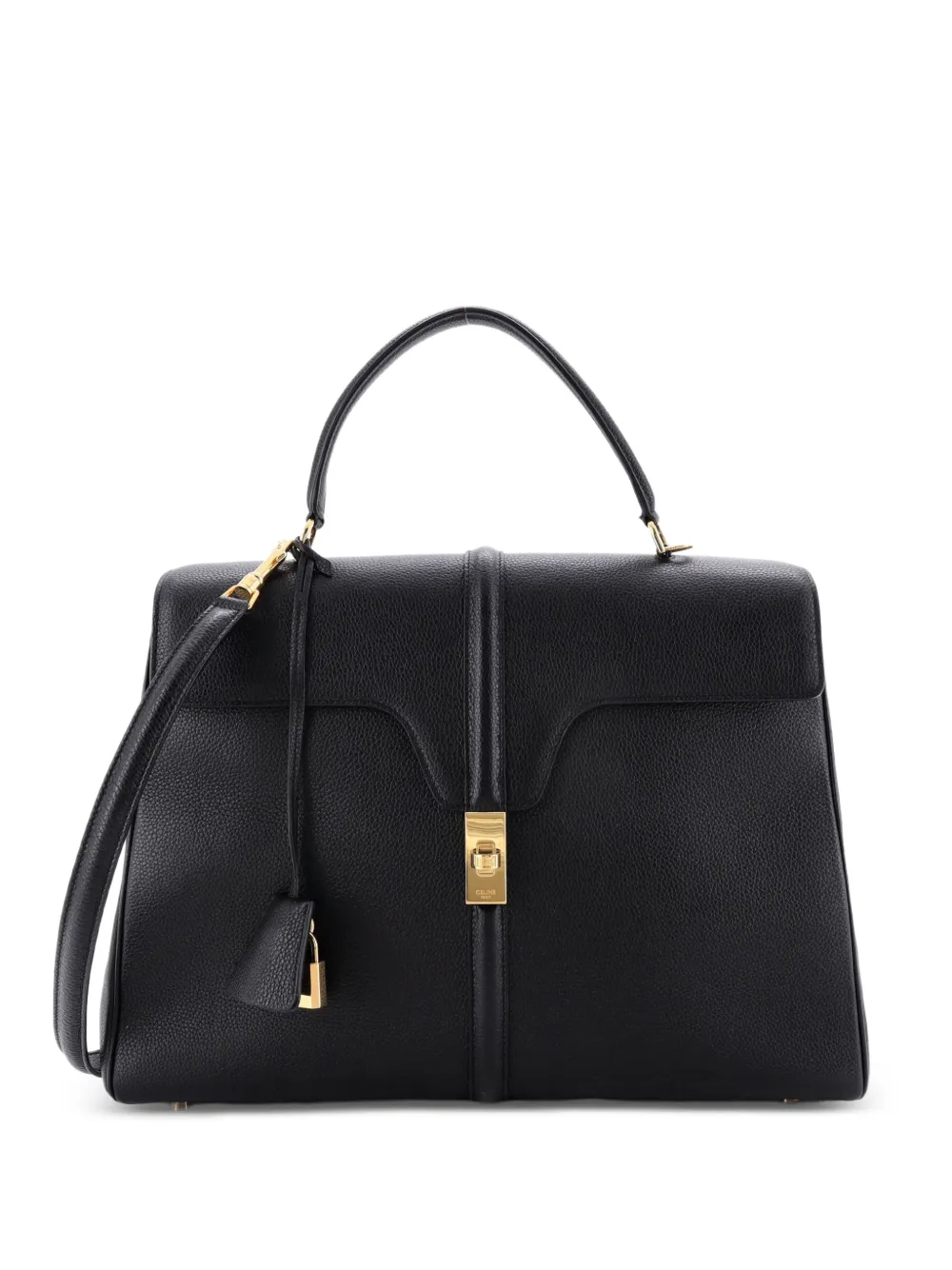 Celine Pre-Owned 16 Top Handle Bag Grained Calfskin Medium shoulder bag - Nero