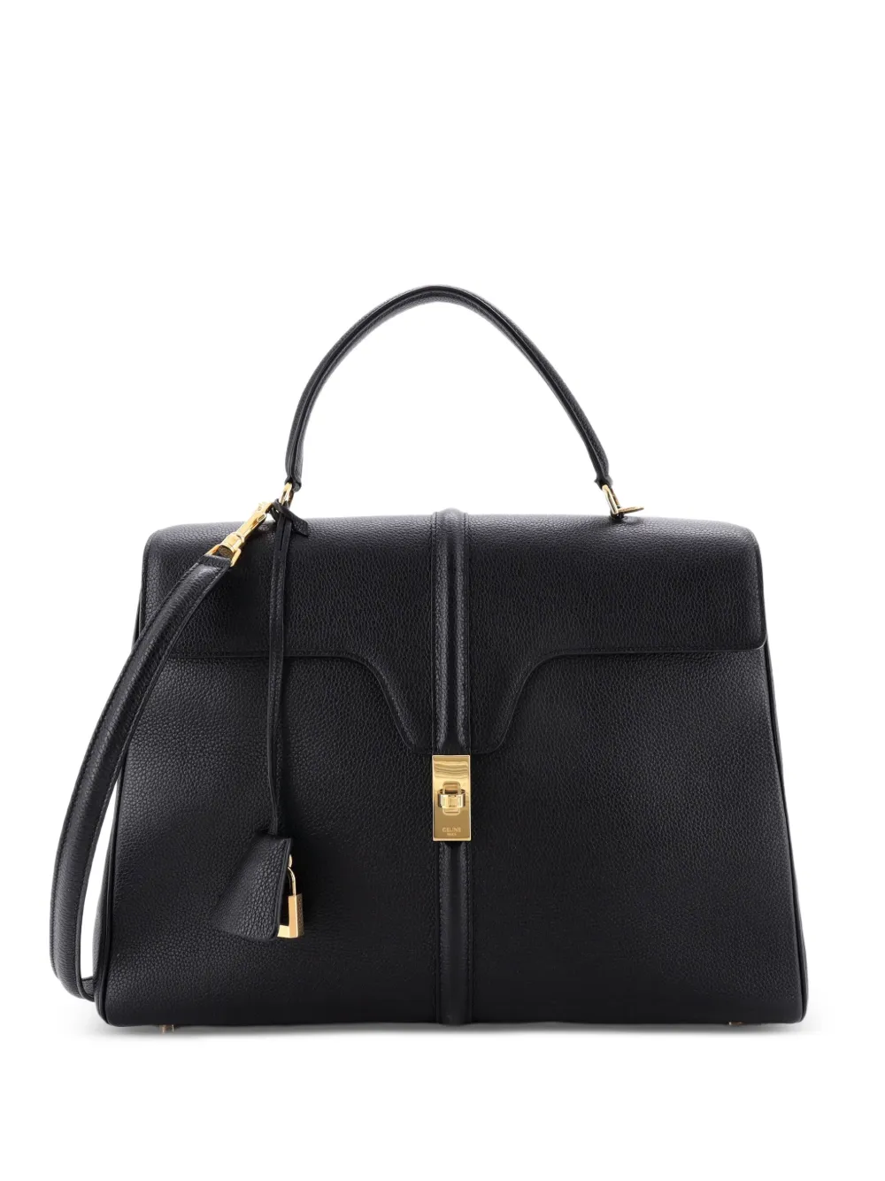 Celine Pre-Owned 16 Top Handle Bag Grained Calfskin Medium shoulder bag - Nero