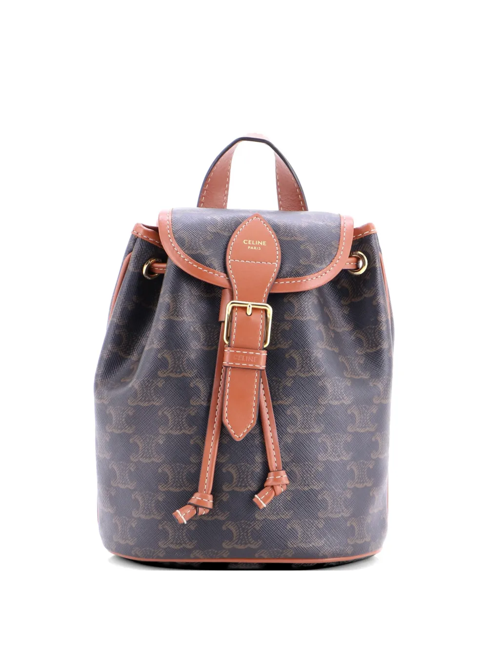 Celine Pre-Owned Folco Triomphe Coated Canvas Mini backpack - Marrone