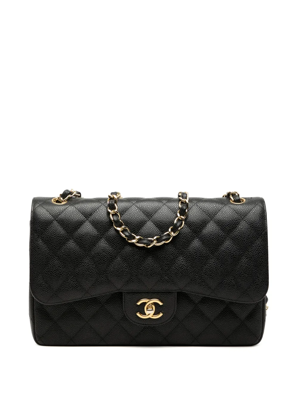 CHANEL Pre-Owned 2012 Jumbo Classic Caviar Double Flap shoulder bag - Nero