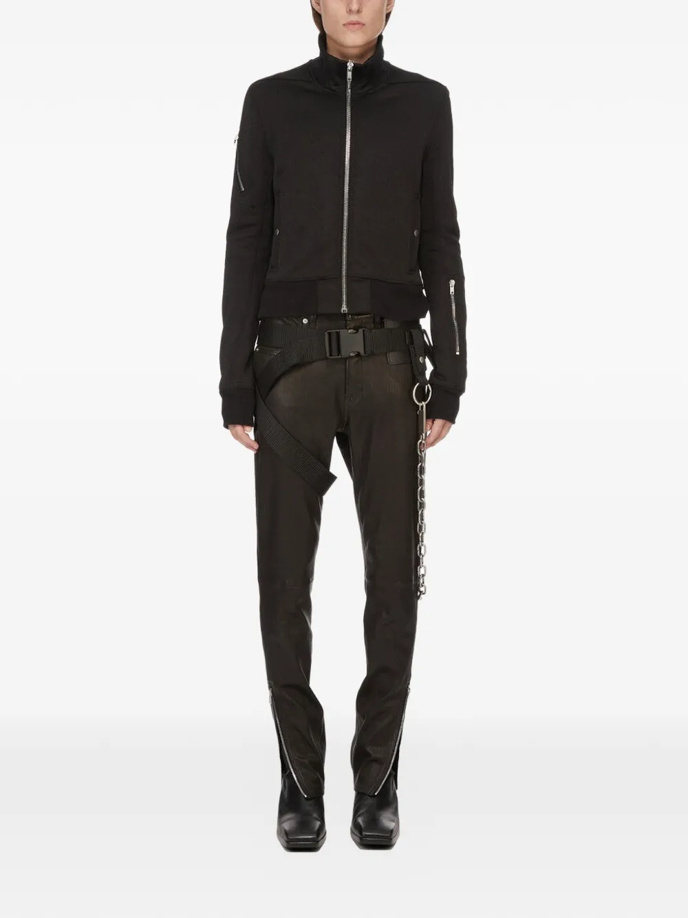 Rick Owens Temple chain-link buckle belt - Marrone
