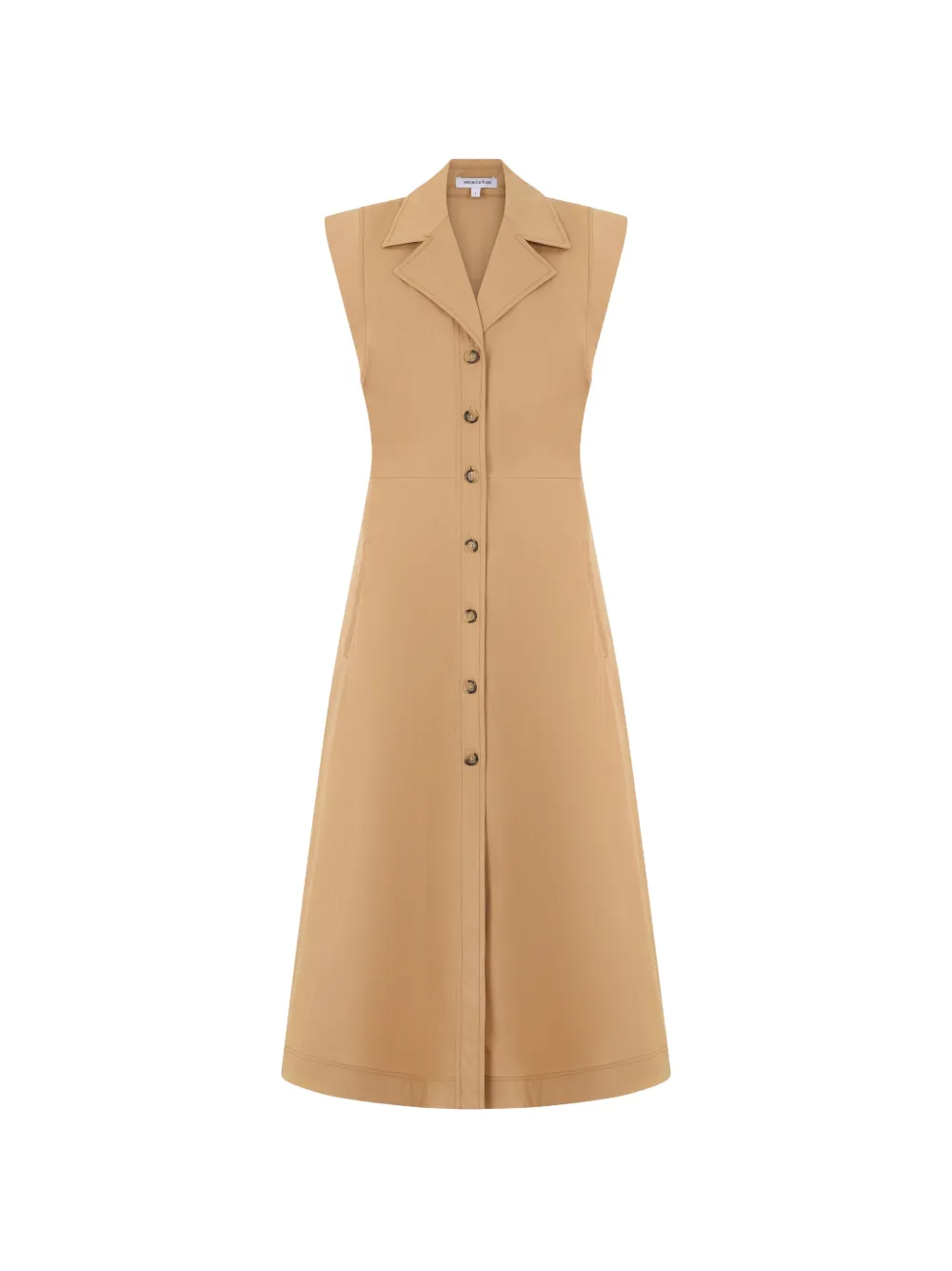 Veronica Beard sleeveless button-down midi dress - Toni neutri