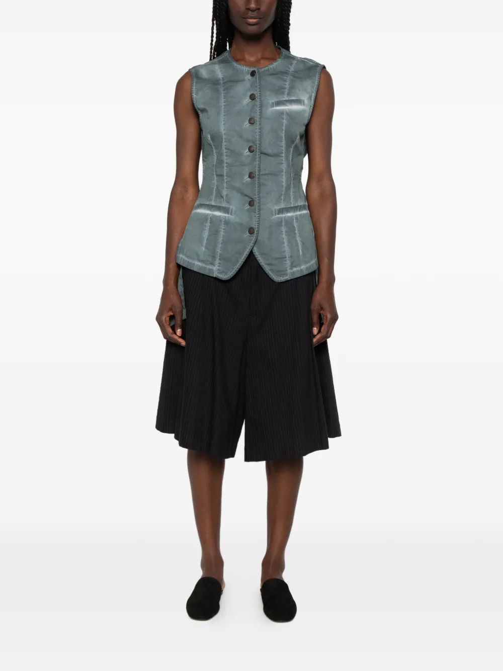 Uma Wang Kirai gilet met gedraaide rug Blauw