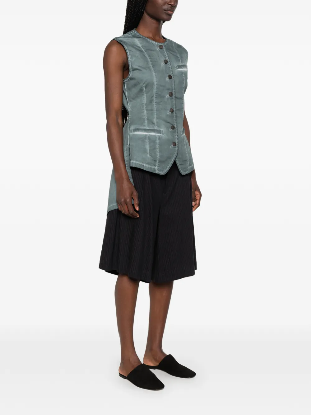 Uma Wang Kirai gilet met gedraaide rug Blauw