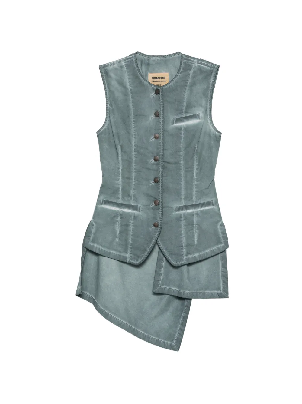 Uma Wang Kirai twisted-back waistcoat - Blau