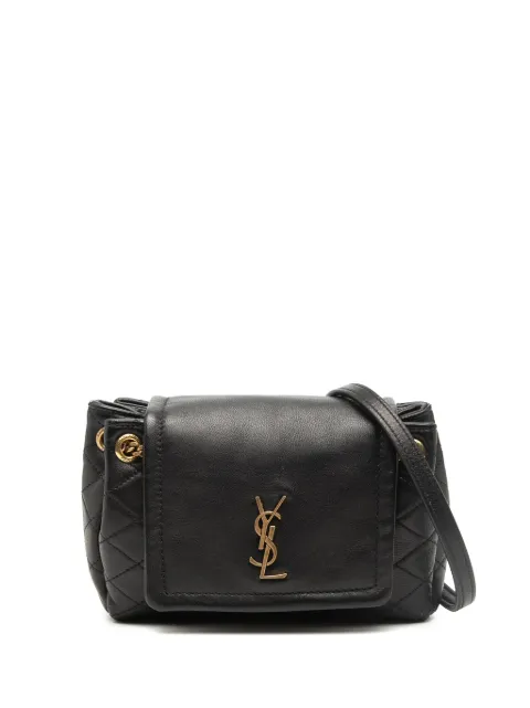 Saint Laurent Pre-Owned bolsa crossbody capitonada Monogram Nolita Bag mini 2023 de piel de cordero