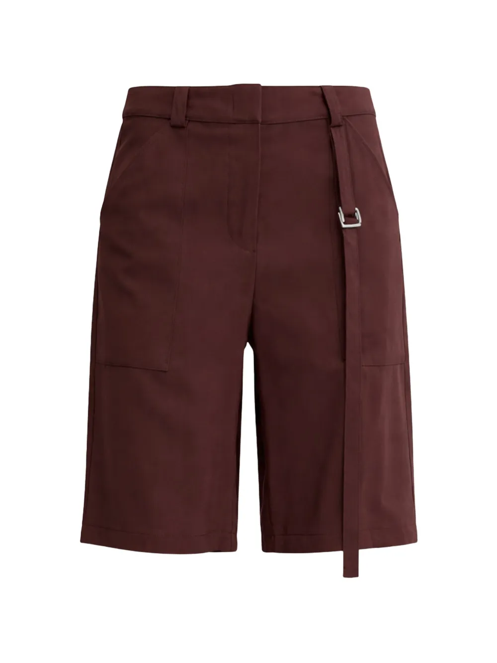 Patrizia Pepe belted patch-pocket shorts - Marrone