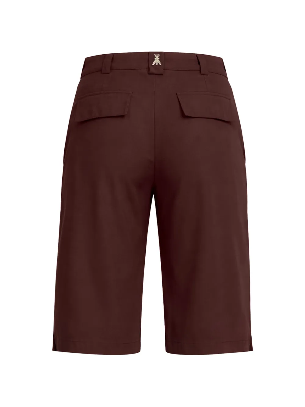 Patrizia Pepe Shorts met opgestikte zak en ceintuur Bruin