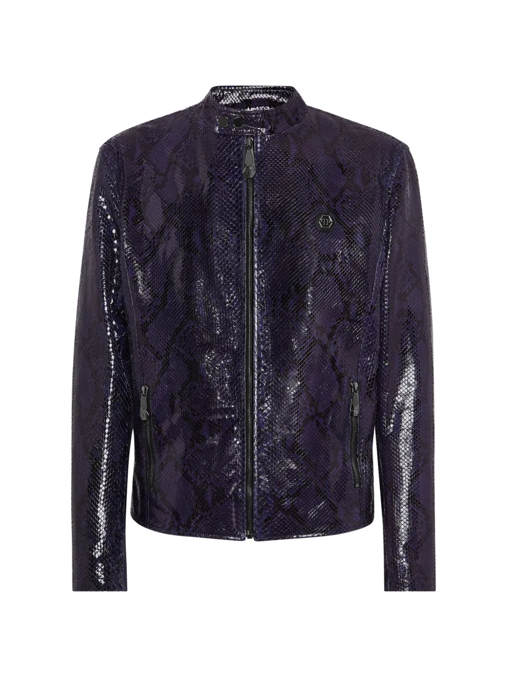 Philipp Plein long-sleeve biker jacket - Violett