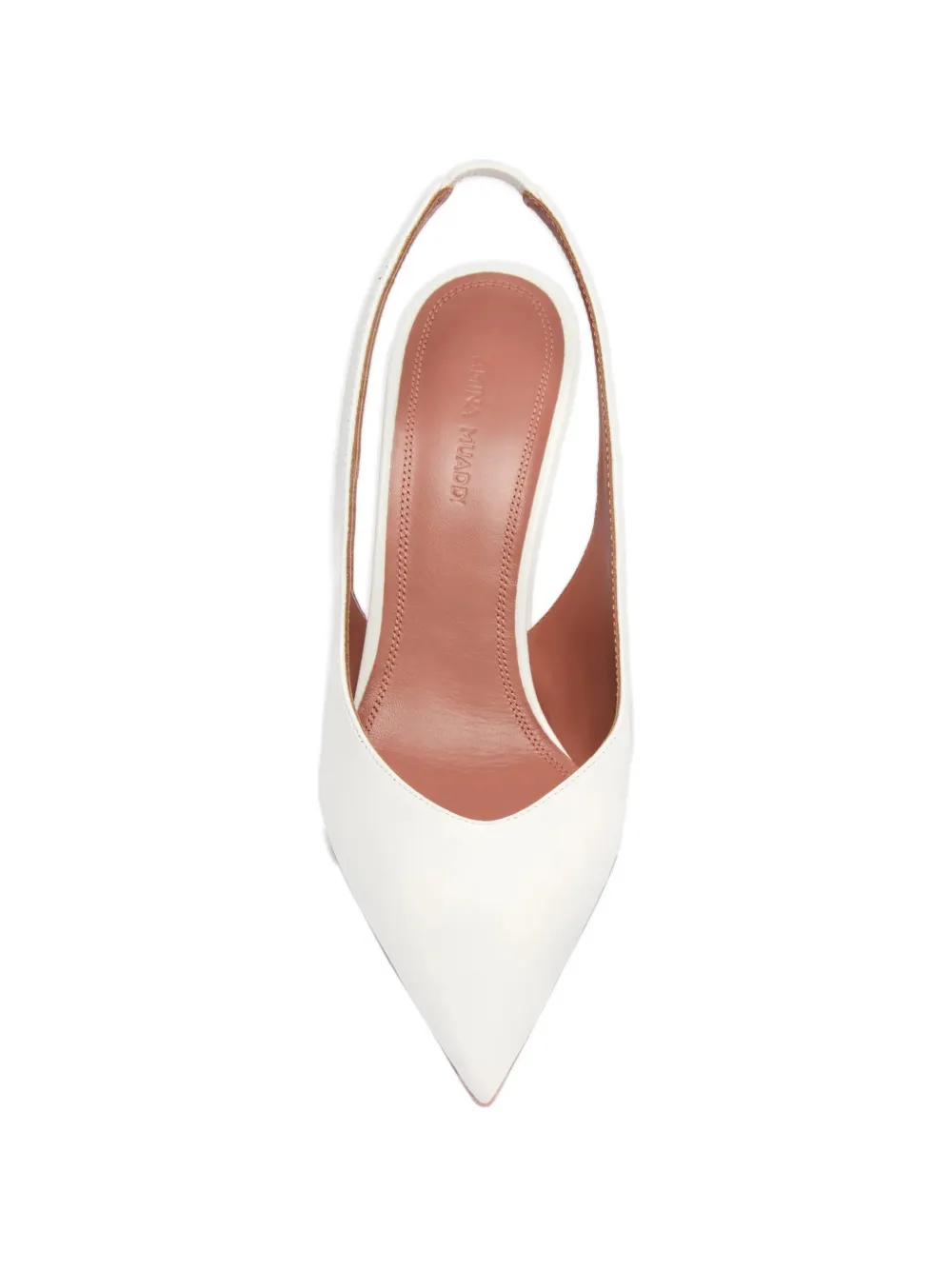 Amina Muaddi Anok slingback sandals Wit