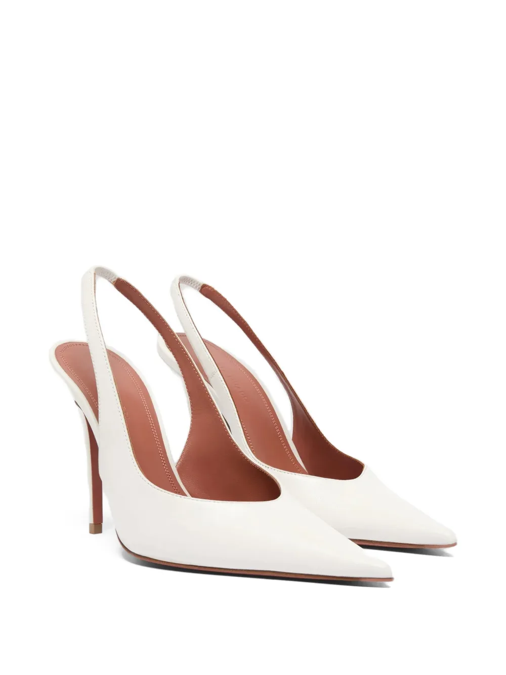 Amina Muaddi Anok slingback sandals Wit