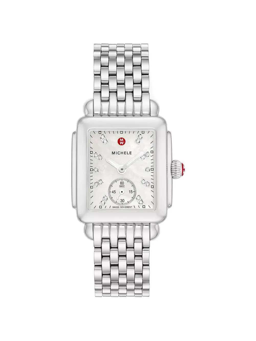 Michele Deco Square-face 29mm Watch In Transparent
