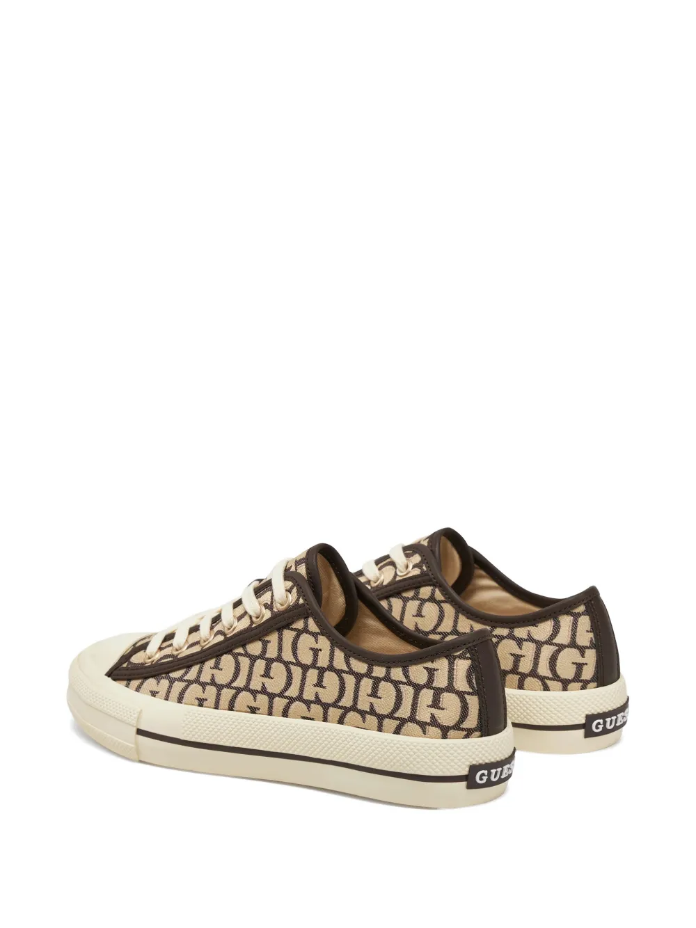 GUESS USA Sneakers met monogram-print Beige