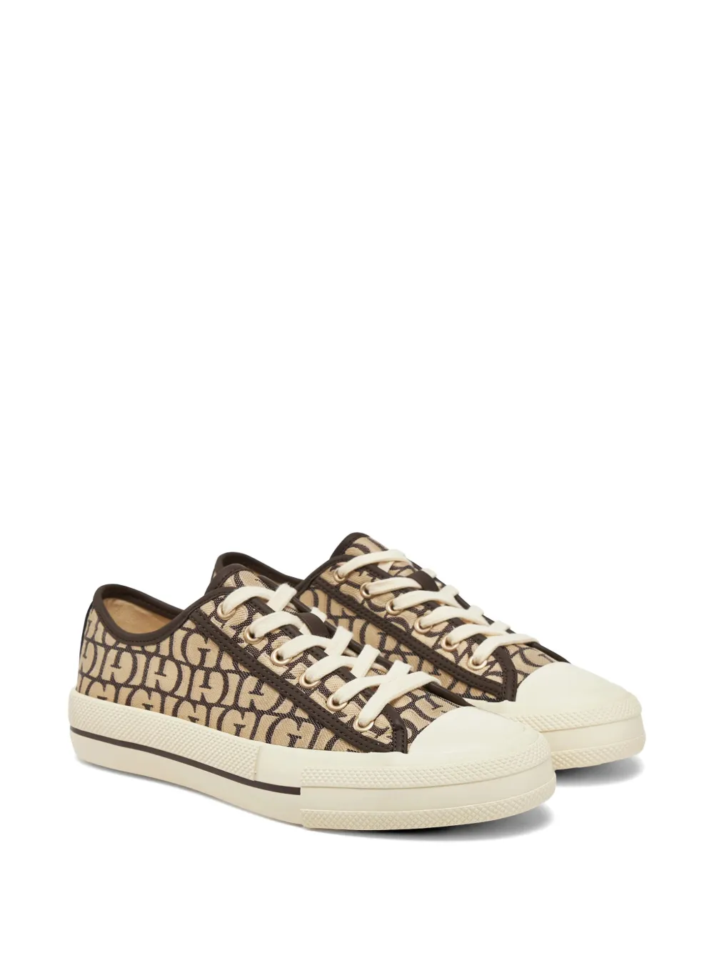 GUESS USA Sneakers met monogram-print Beige