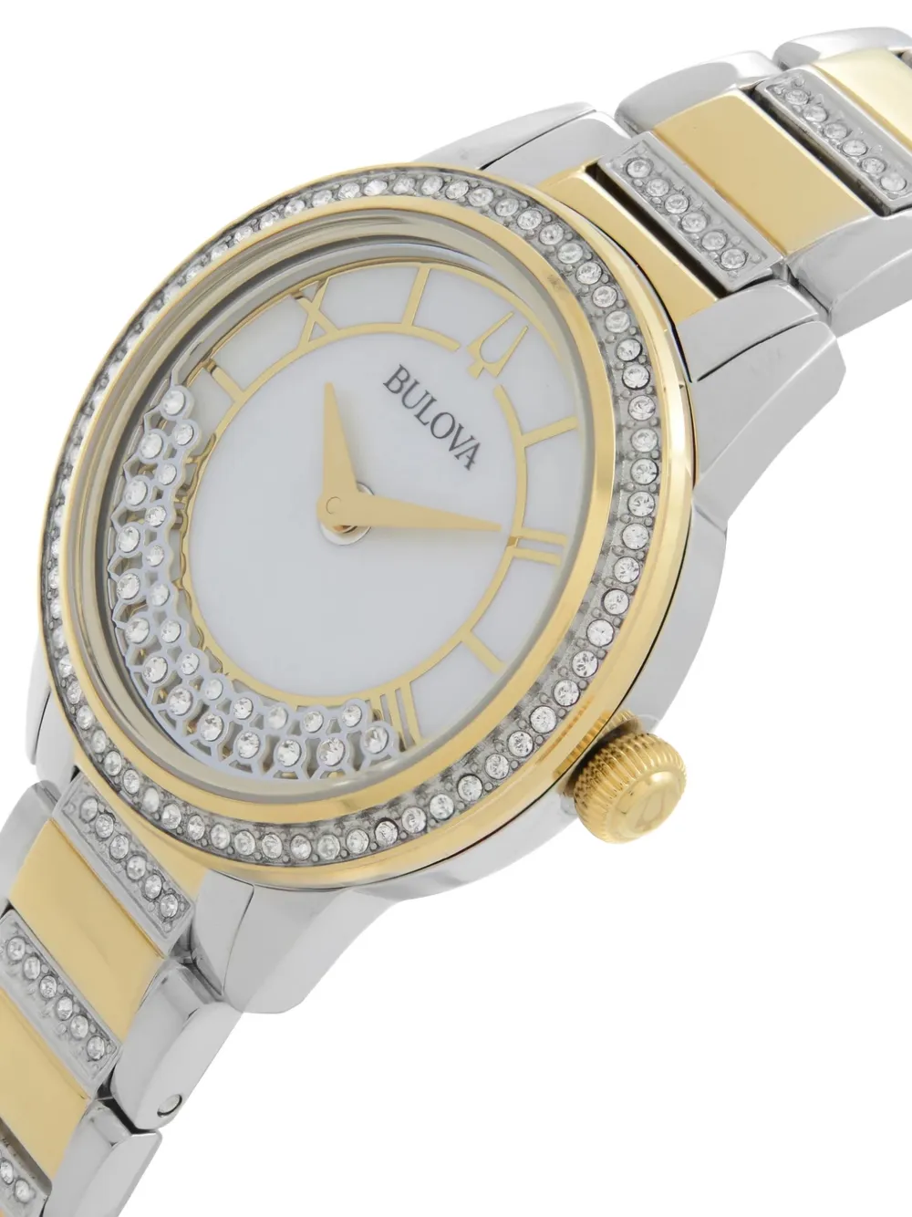  Bulova Reloj Crystal Turnstyle De 32.5mm - Blanco 