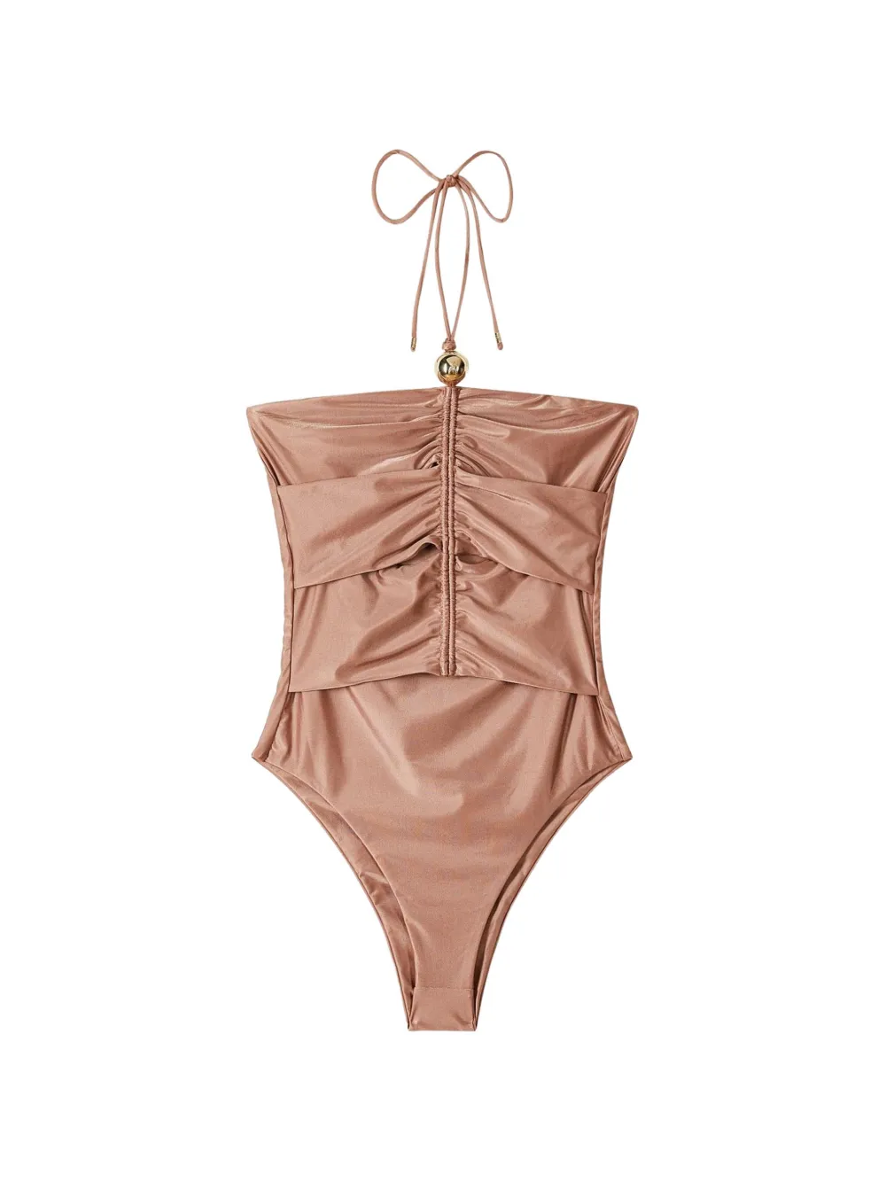 Patrizia Pepe ruched swimsuit - Toni neutri