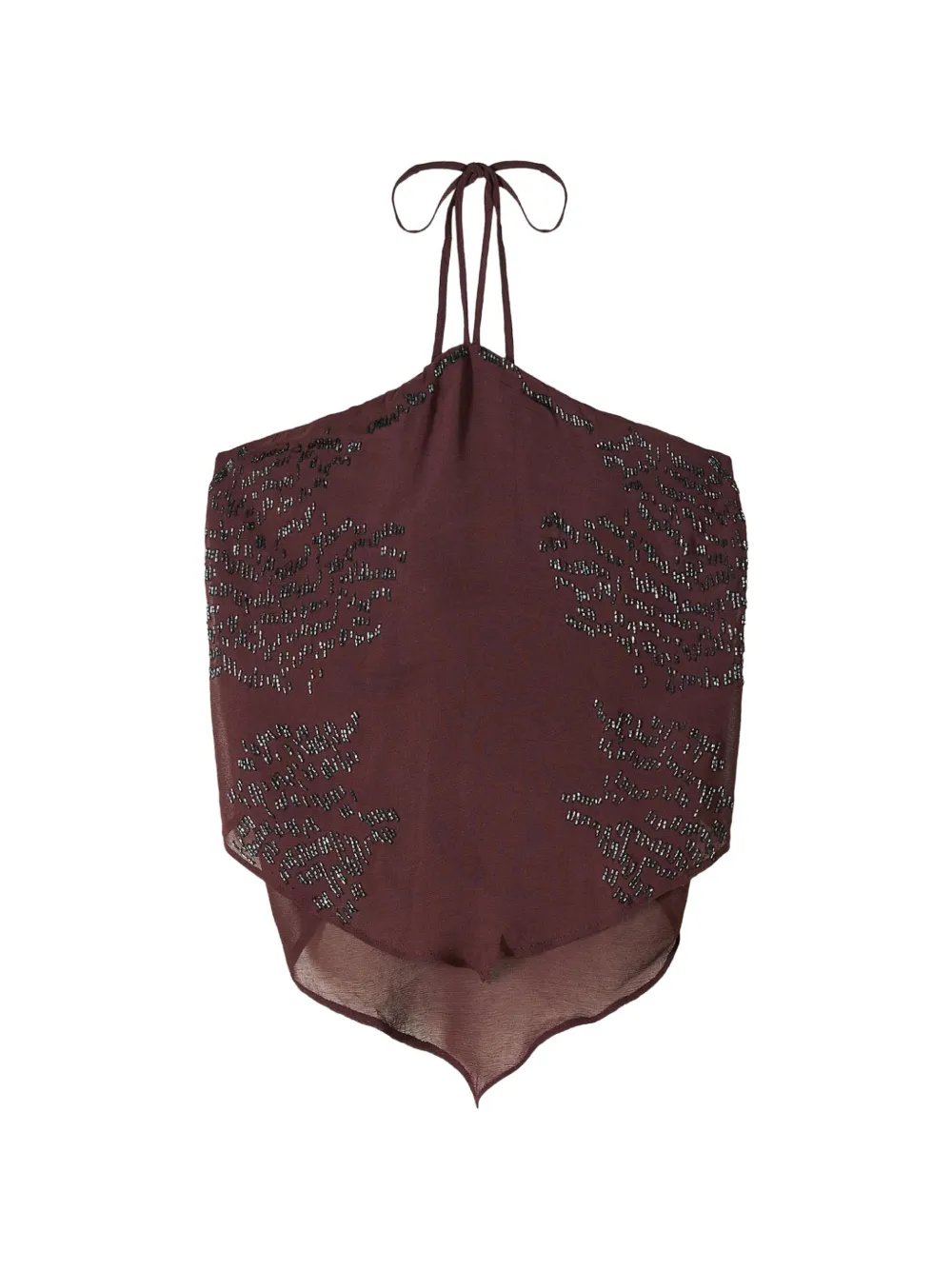 Patrizia Pepe embroidered halterneck top - Rosso