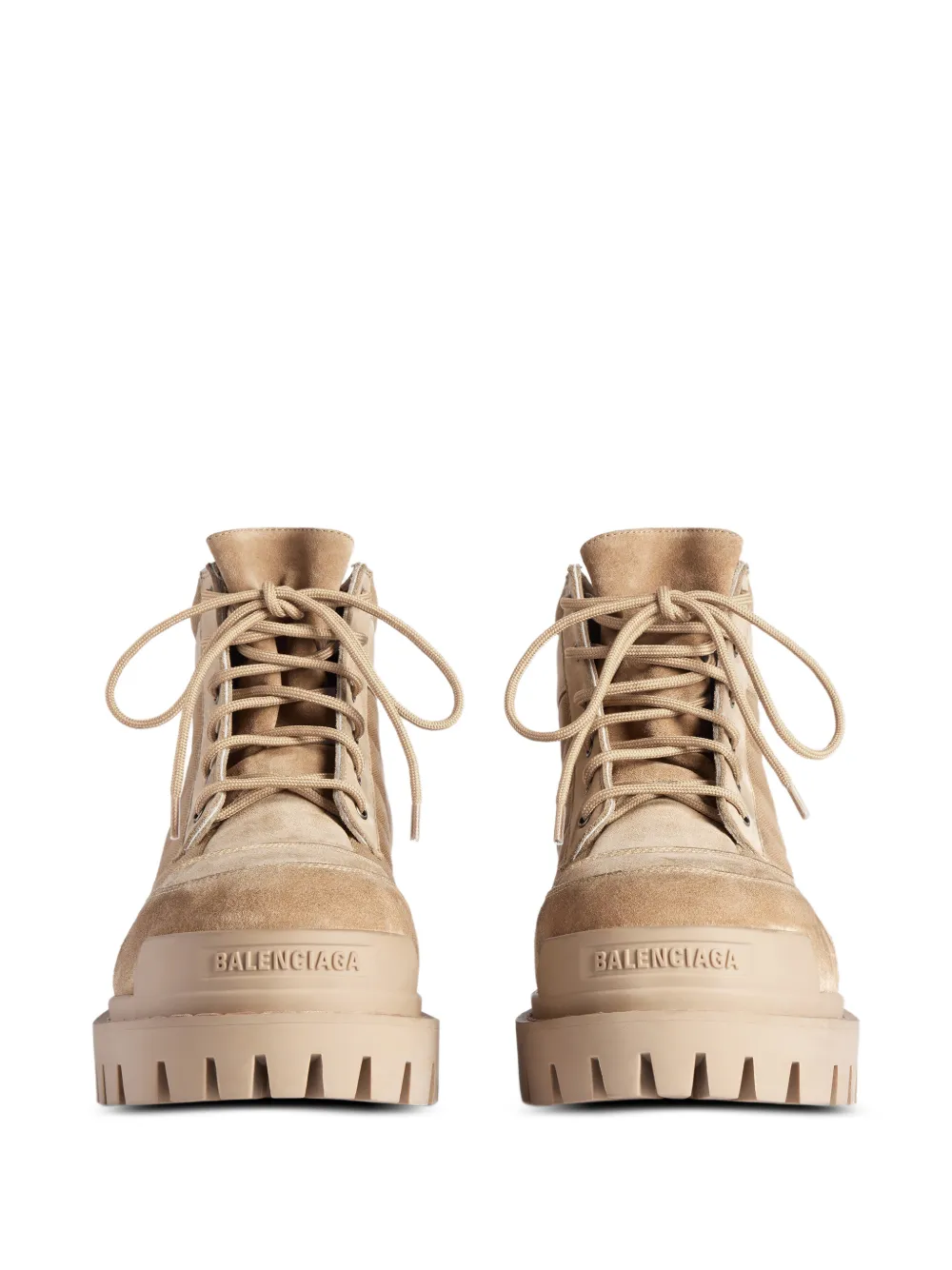 Balenciaga Strike combat boots Beige
