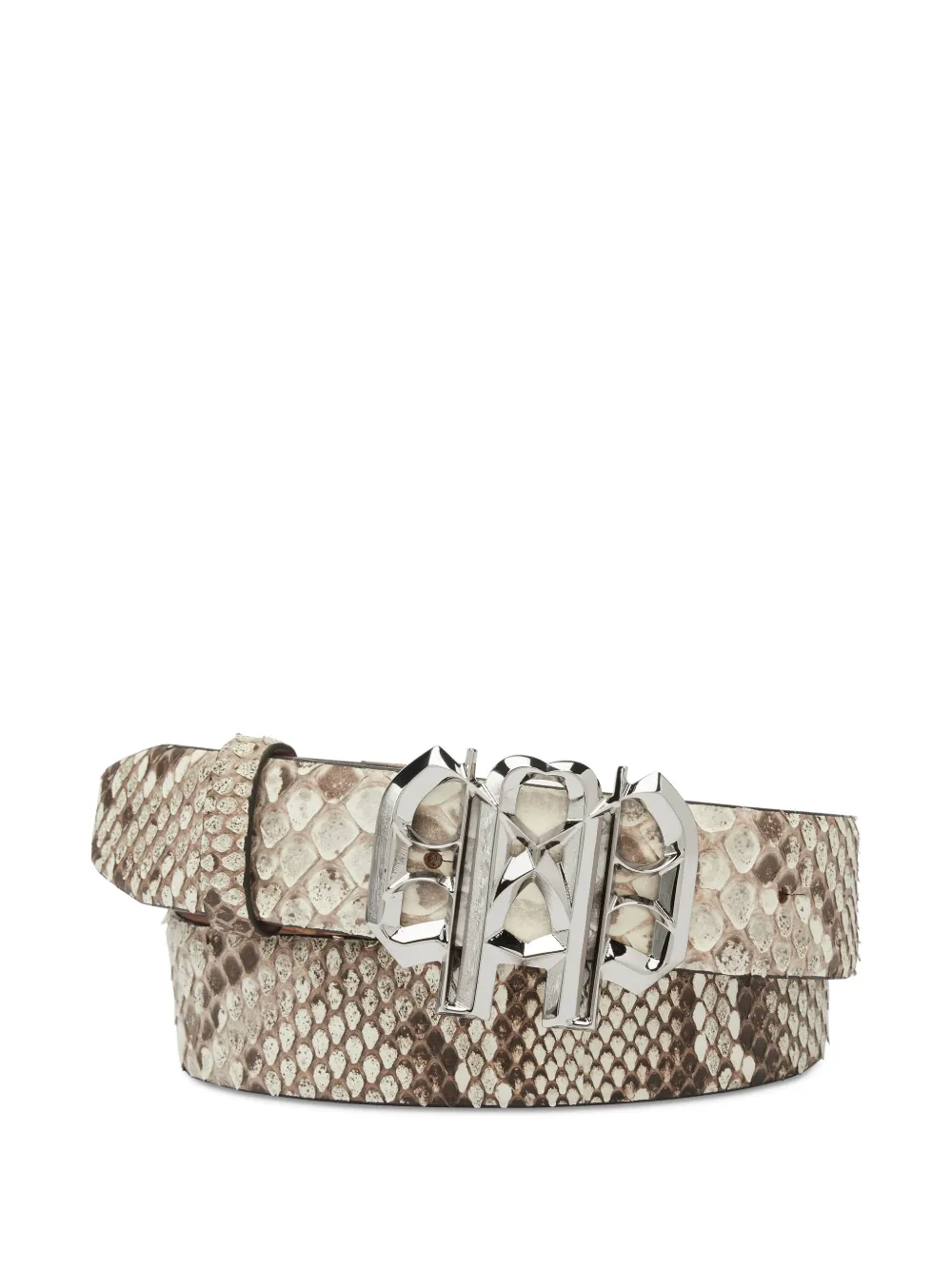 Philipp Plein monogram leather belt - Neutrals