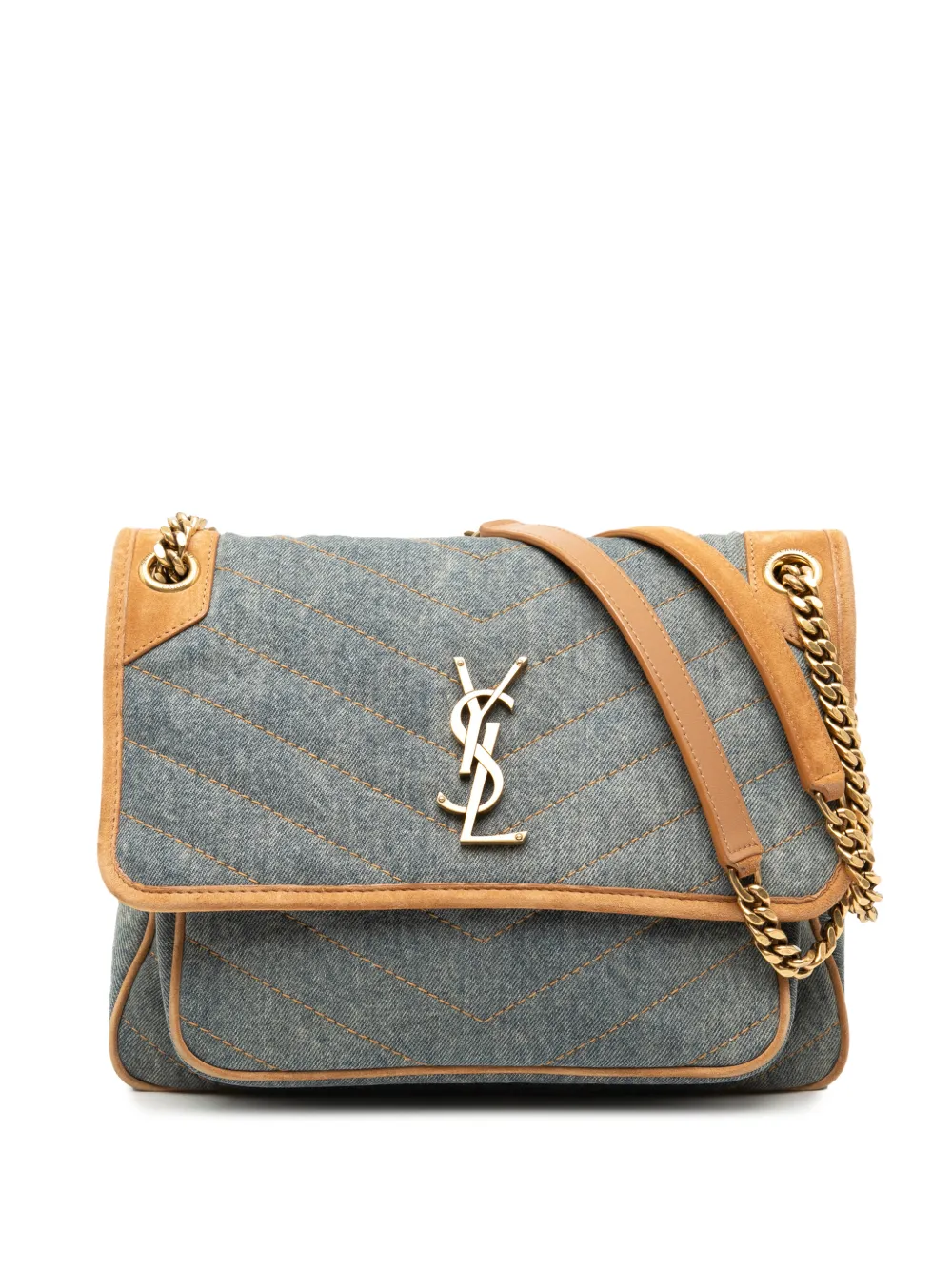 Saint Laurent Pre-Owned 2022 Medium Denim Niki shoulder bag - Blu
