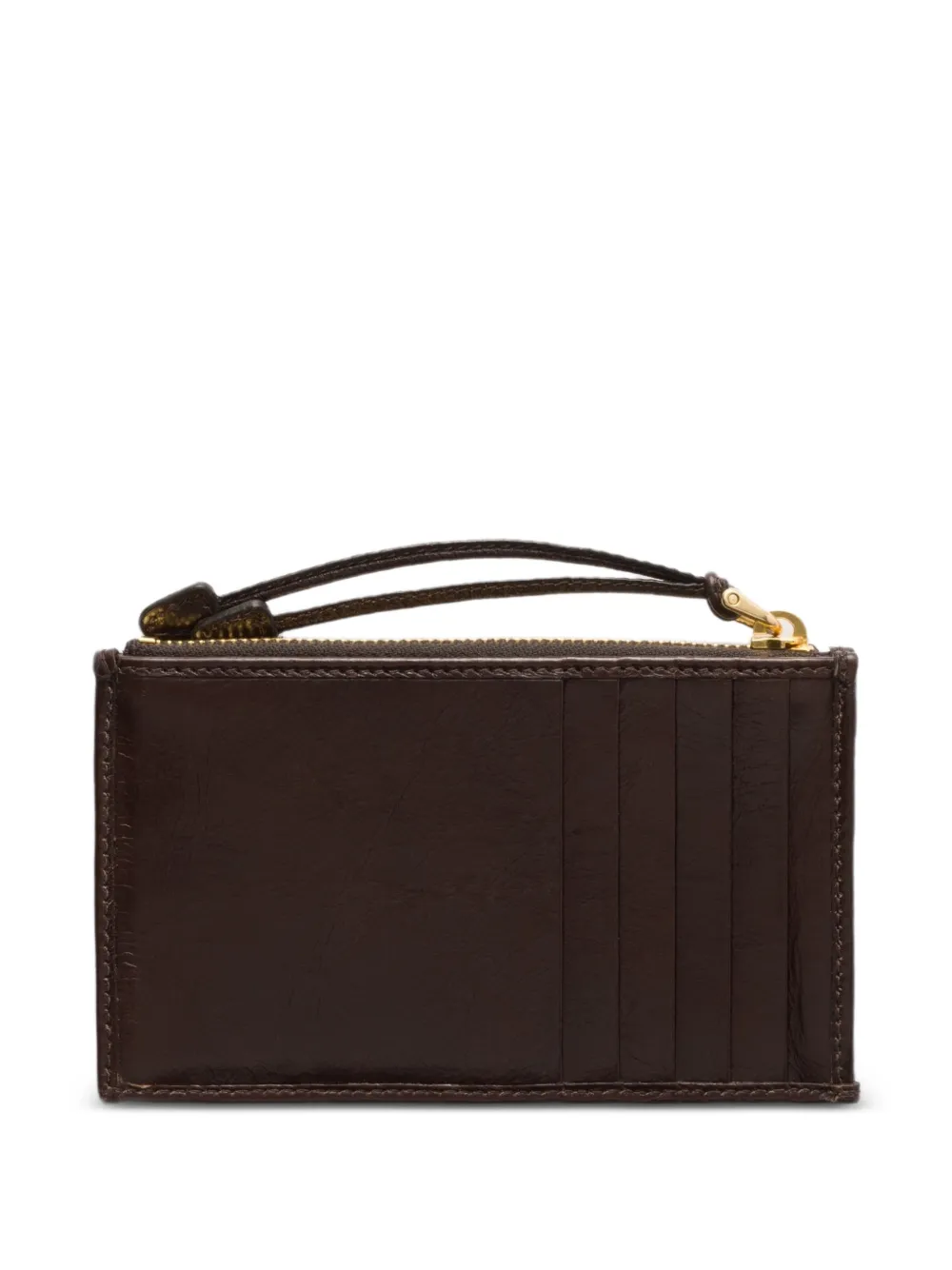 Prada Leren pasjeshouder met rits Bruin