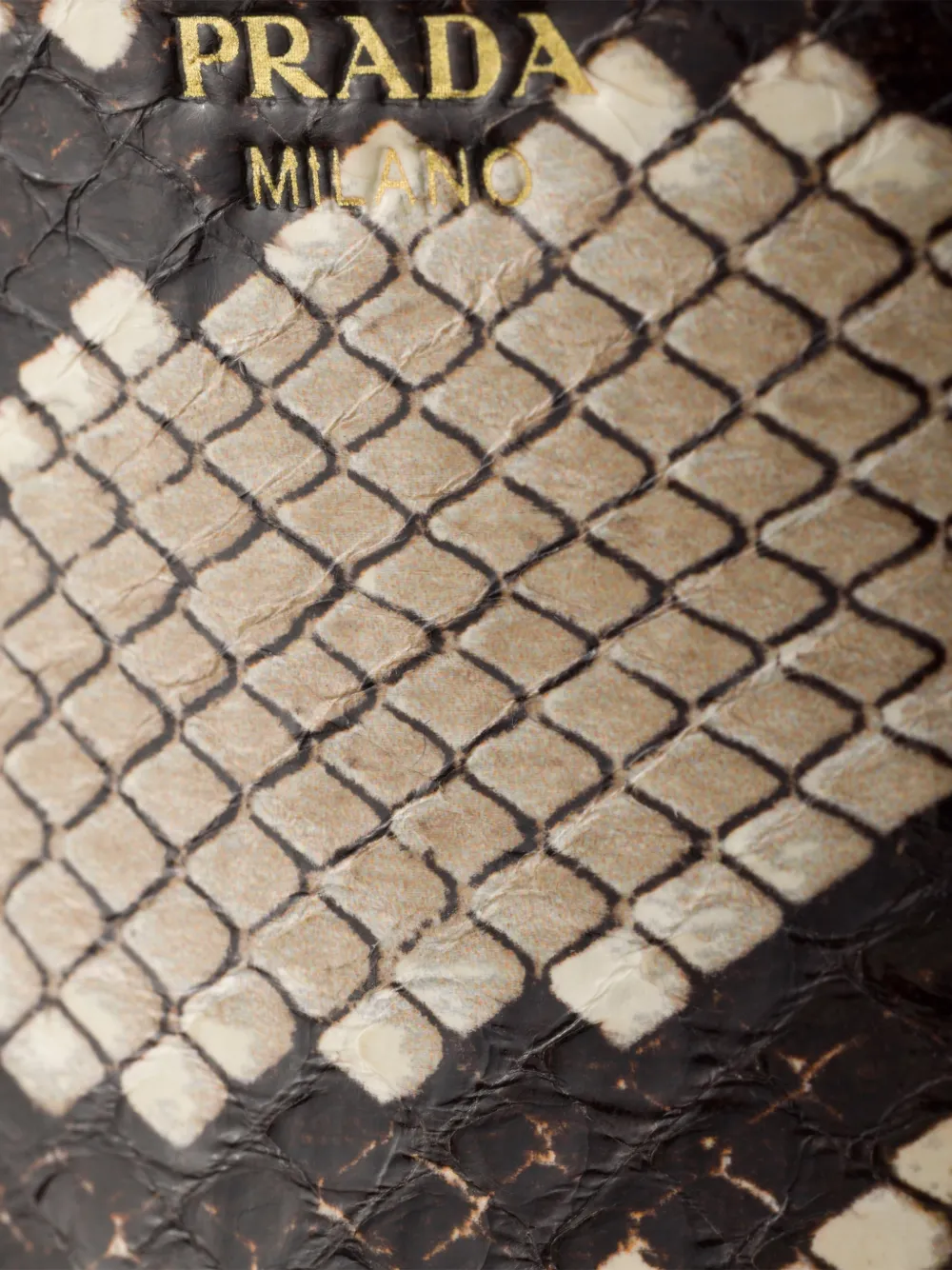 Prada Python-print Ayers leather platform sandals Beige