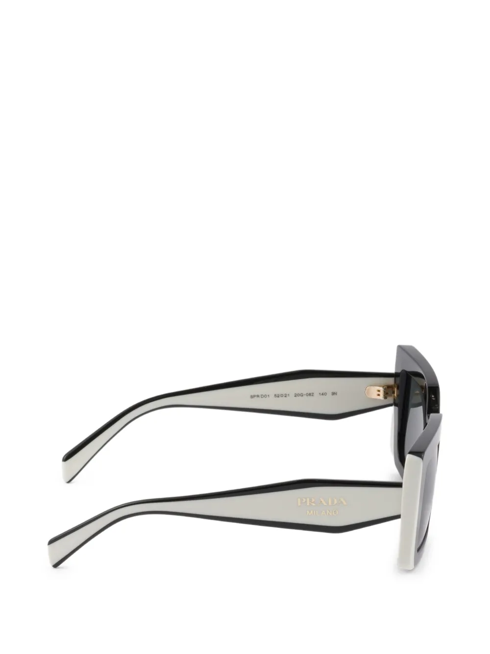Prada Eyewear Zonnebril met rechthoekig montuur Zwart